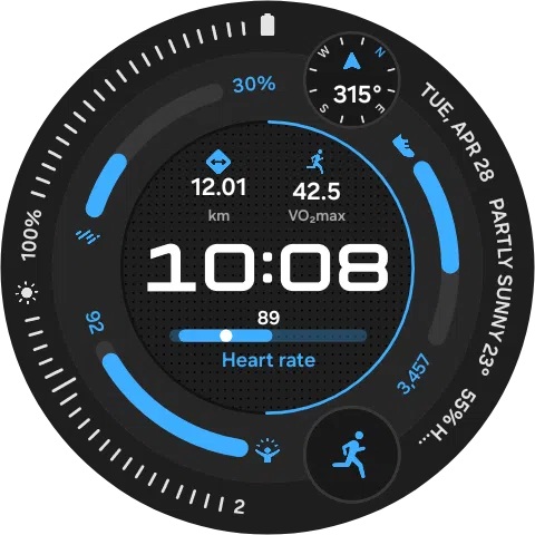 Samsung Galaxy Watch9 - watch face One UI 9 Watch - 03 Radial Dashboard