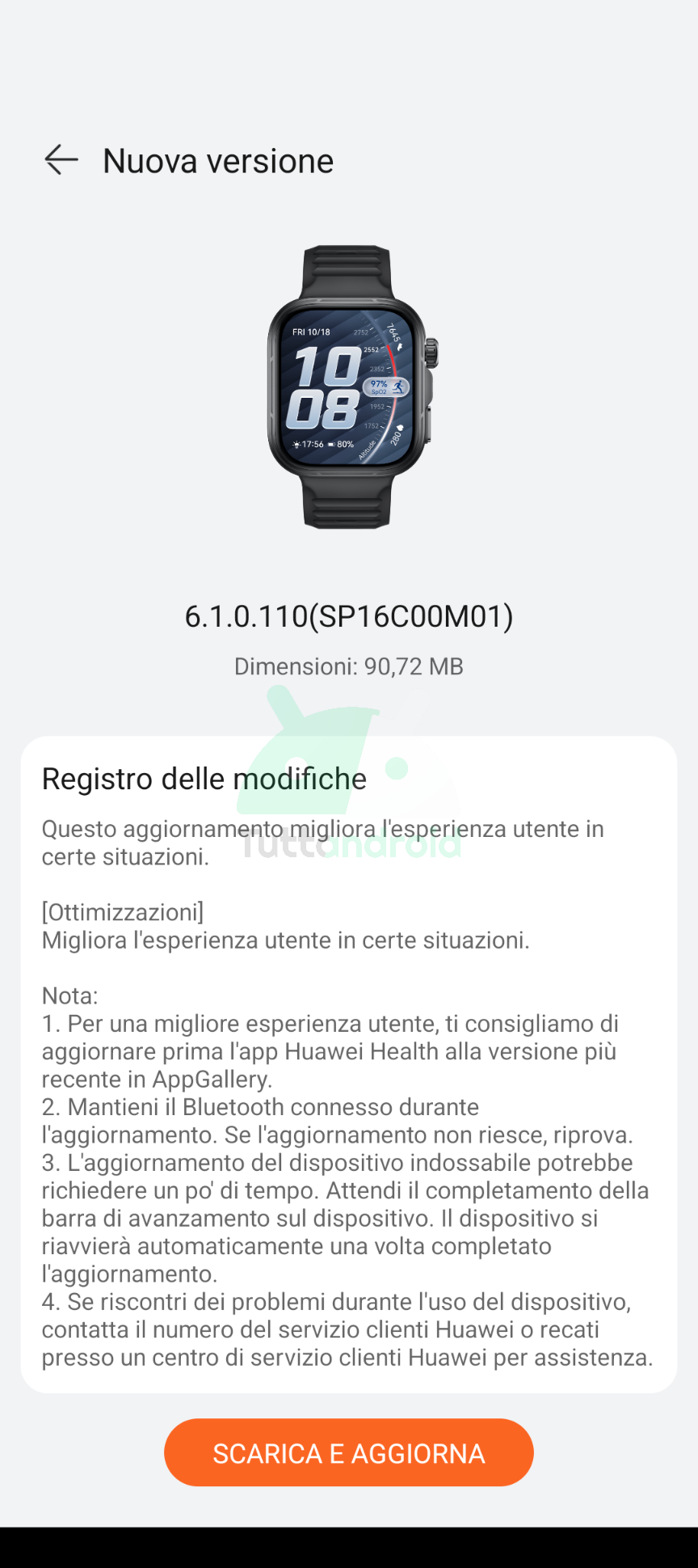 aggiornamento HUAWEI Watch Fit 5