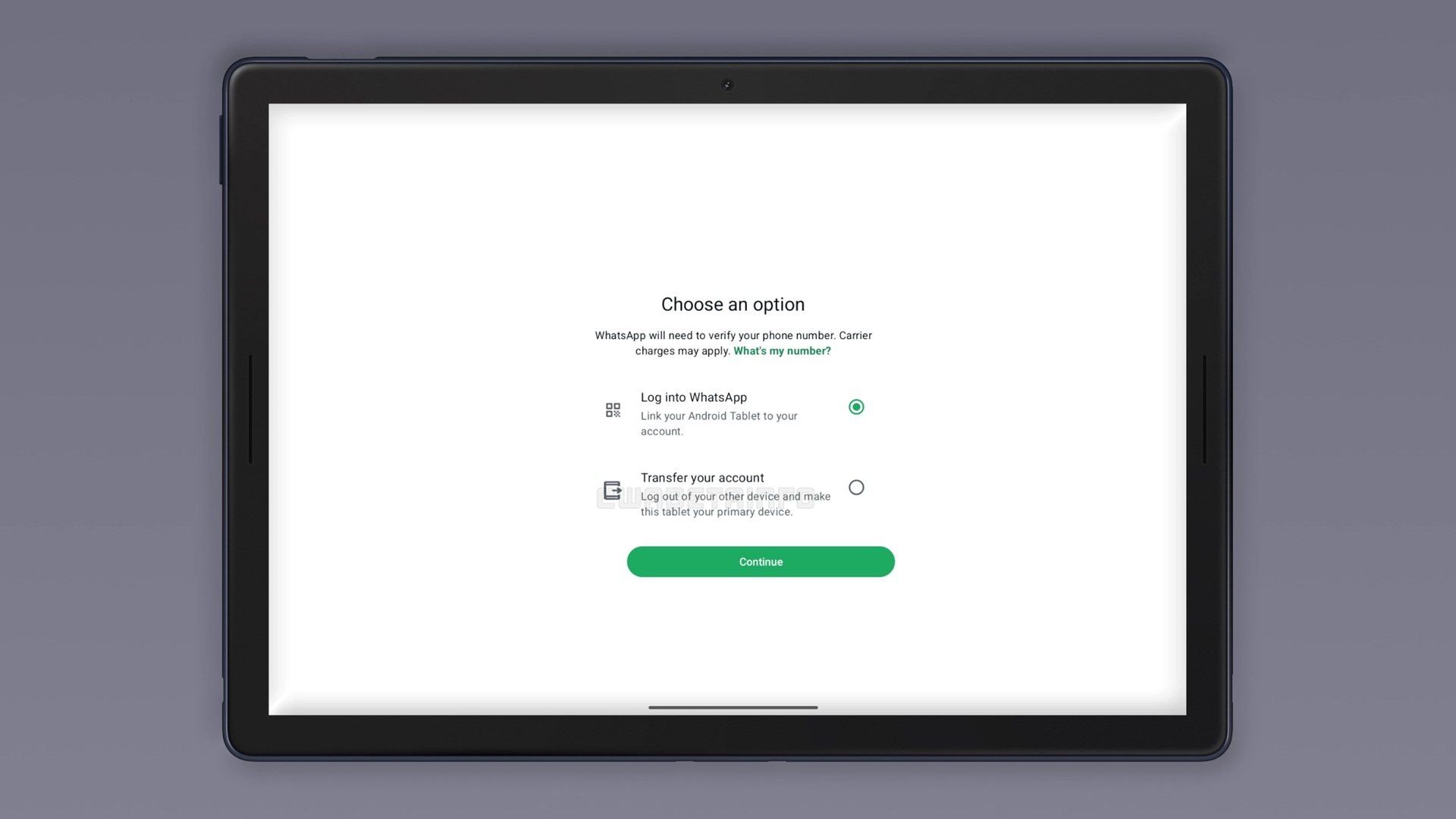WhatsApp Beta - tablet come dispositivo principale WBI