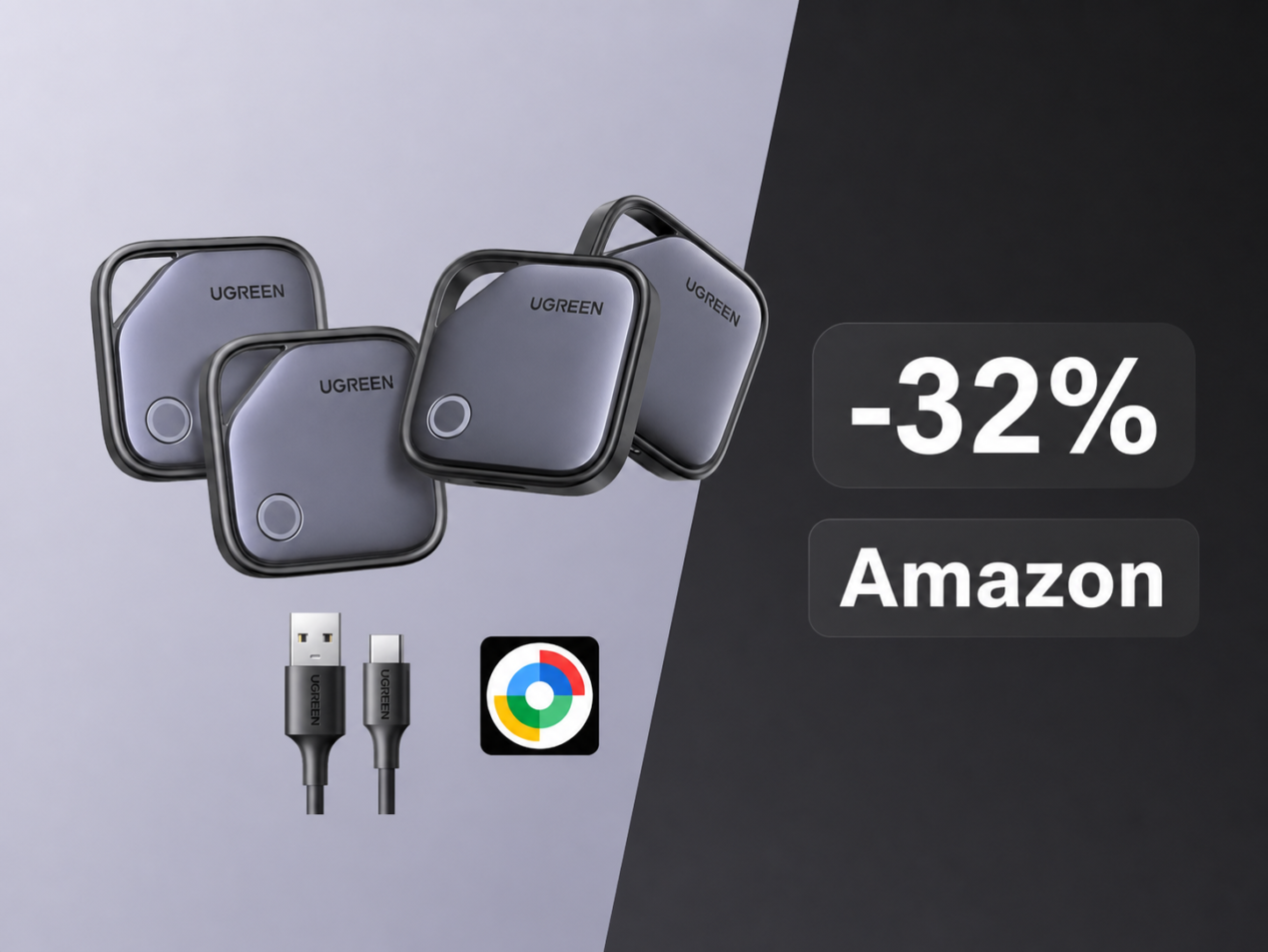 UGREEN FineTrack G al minimo storico su Amazon: 4 tracker Android al 32% di sconto