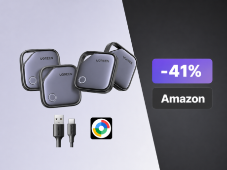 Kit da 4 tracker Bluetooth UGREEN con Google Find Hub al minimo storico su Amazon: solo 27€