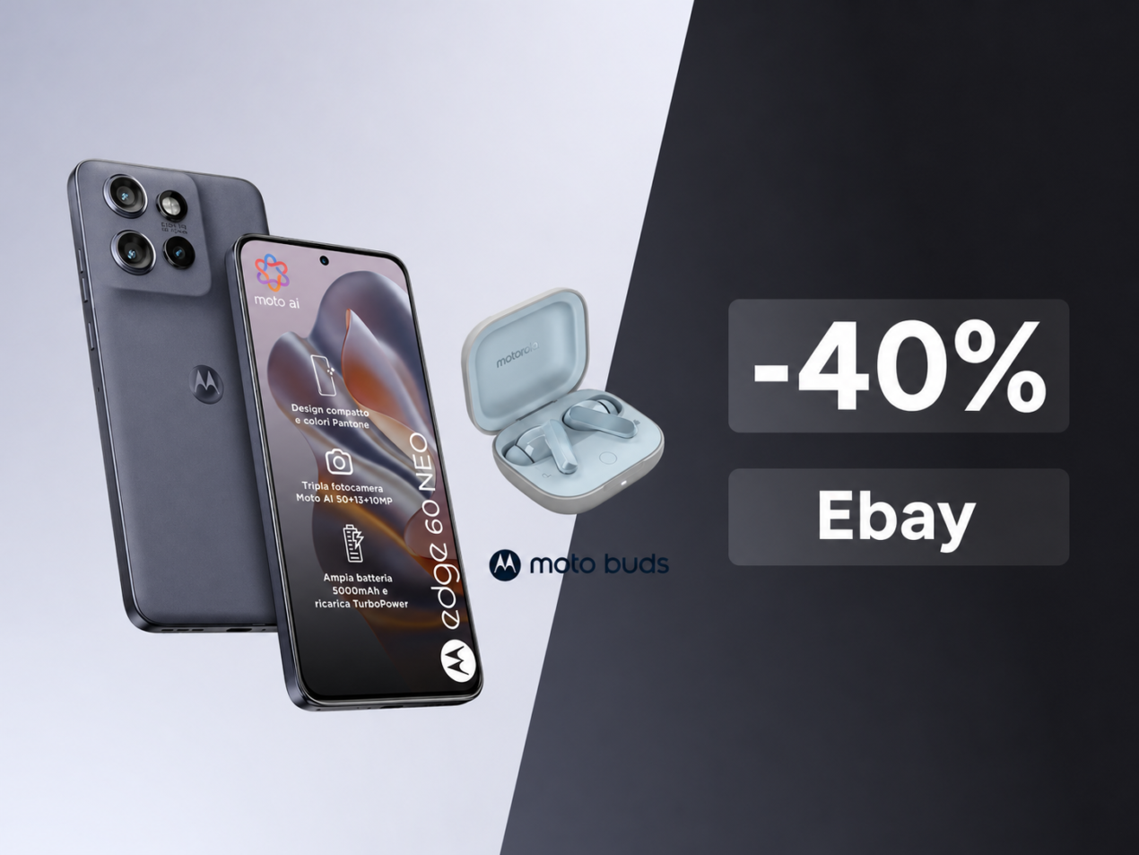 Motorola Edge 60 Neo 5G + Moto Buds a meno di 240€: il bundle mid-range che non ti aspetti