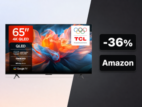 TCL 65T8C: la Google TV QLED 65 pollici con 144 Hz e Dolby Vision crolla a 479€ su Amazon