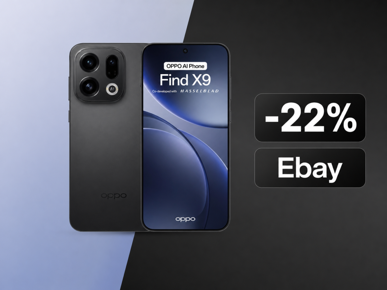 OPPO Find X9 5G a 777€: Hasselblad, batteria da 7025mAh e chip a 3nm con uno sconto di oltre 200€