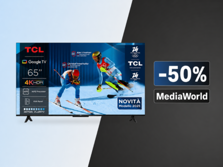 TV 65 pollici a 327€: il TCL 65P6K crolla del 49% su MediaWorld con Google TV e Dolby Atmos