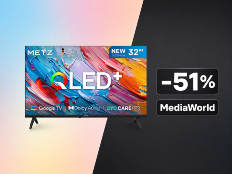 METZ Smart TV a 122€: lo Smart TV QLED+ con Google TV che costa la metà