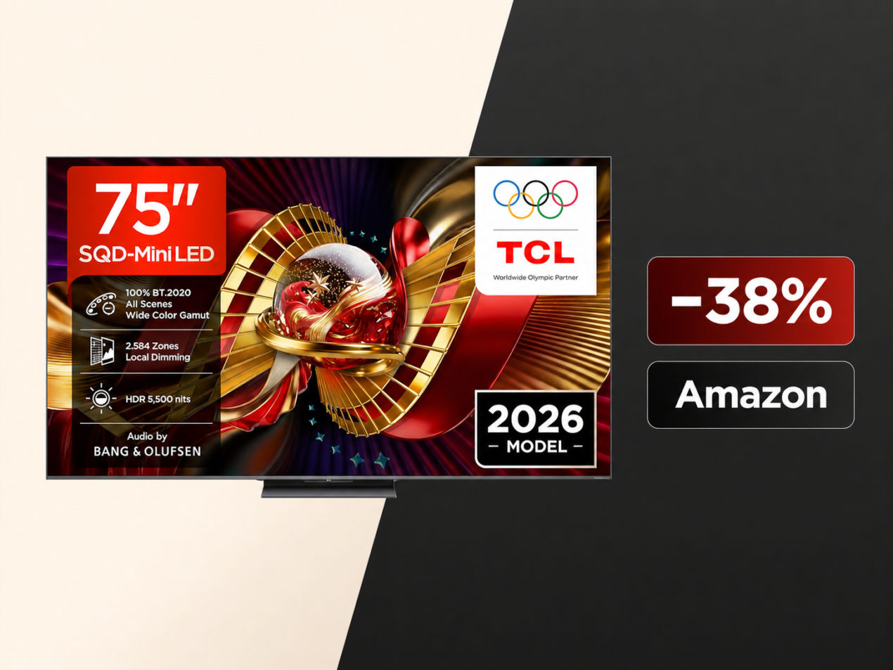 TCL Google TV al prezzo più basso di sempre: 5.500 nit, audio Bang & Olufsen e sconto da 950€