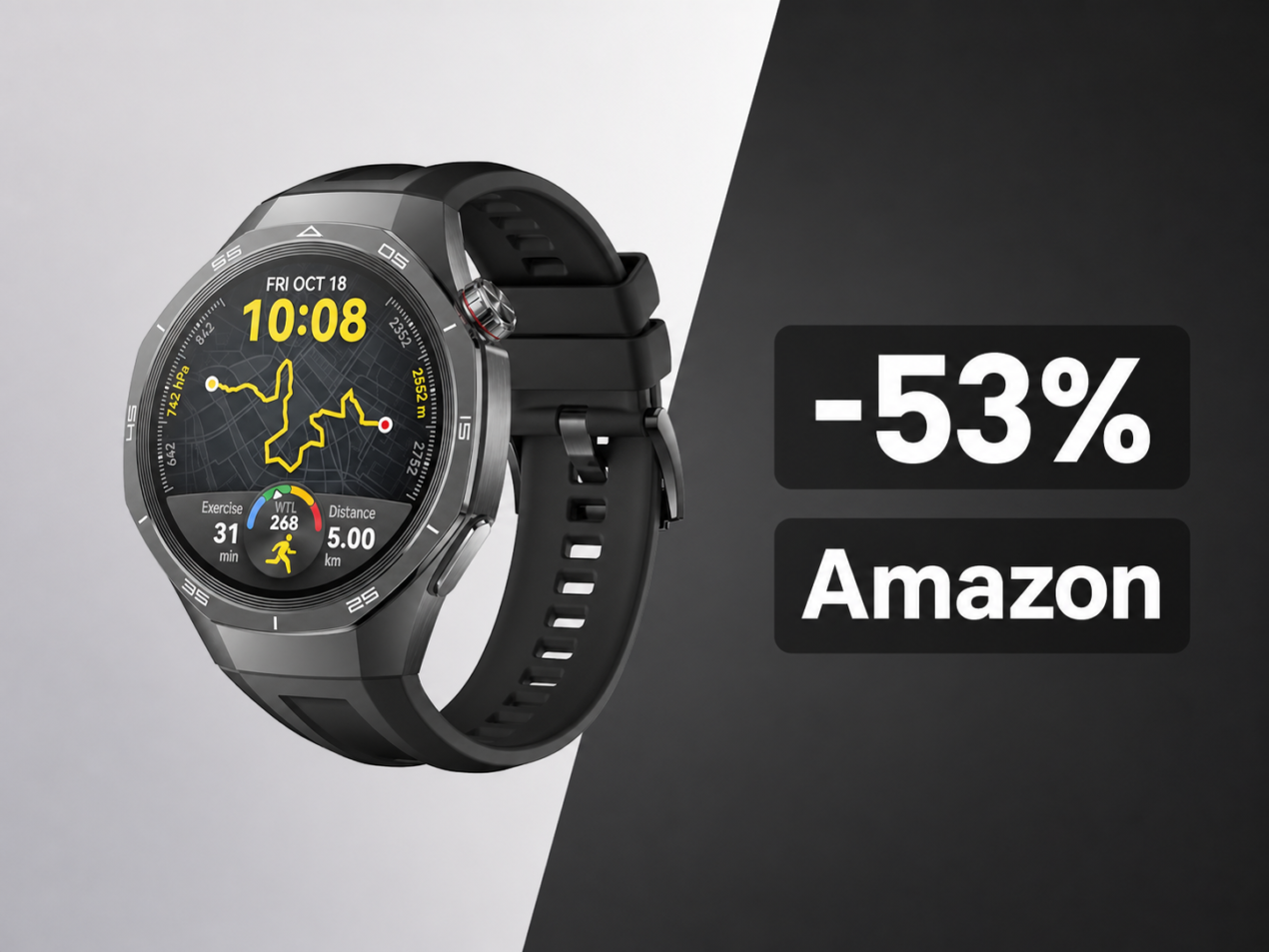 Huawei Watch GT 5 Pro 46mm crolla al minimo storico su Amazon: titanio e GPS certificato a meno di 180€