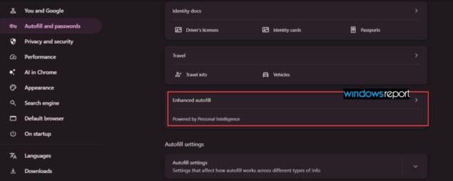 chrome gemini autofill