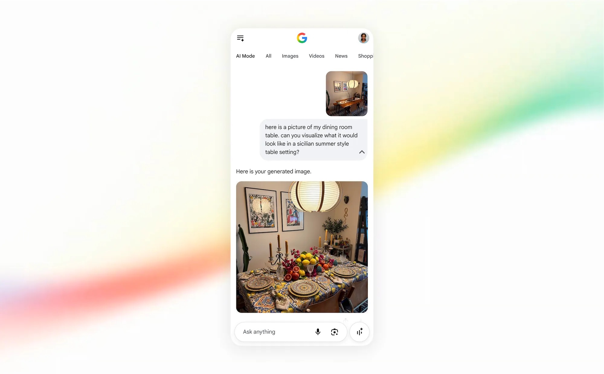 Google Search cena perfetta Nano Banana
