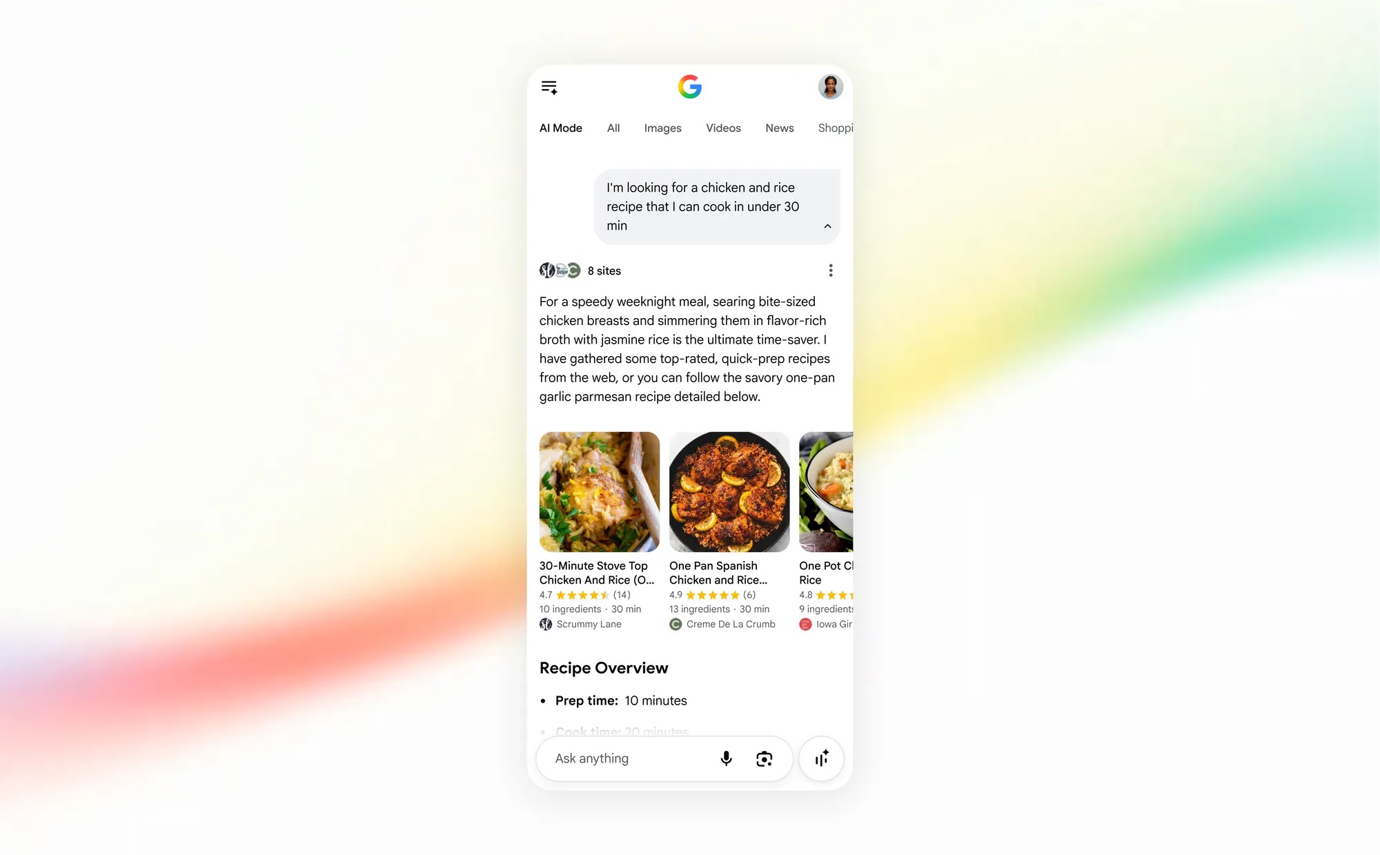 Google Search cena perfetta Nano Banana