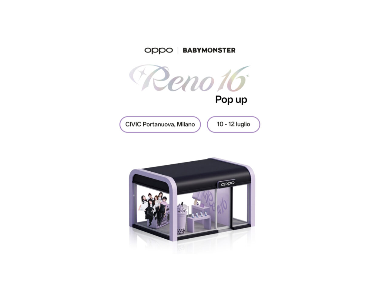 OPPO apre a Milano il pop-up Reno16 x BABYMONSTER dal 10 luglio