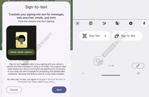 sign to text