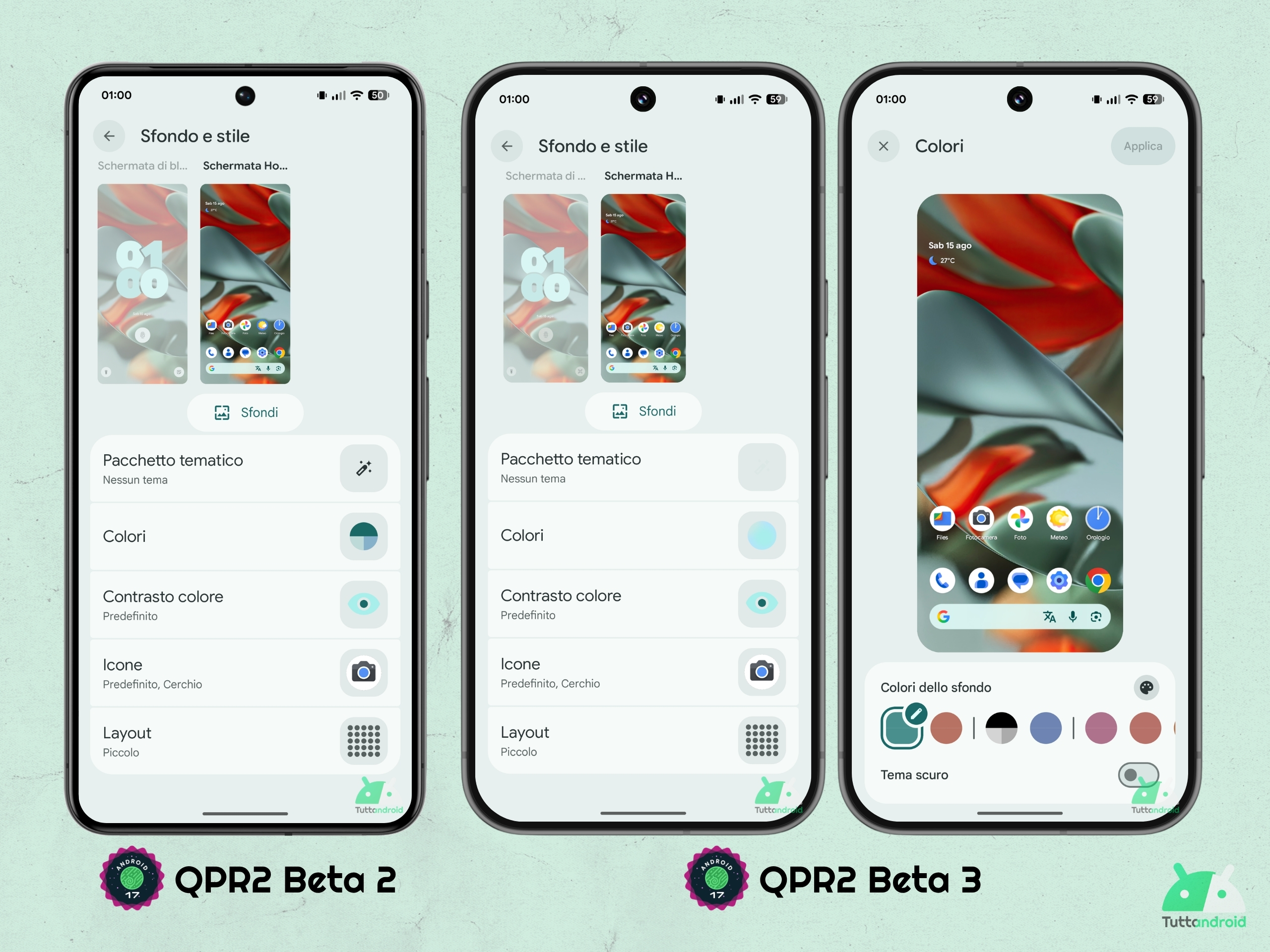 Android 17 QPR2 - Beta 3 - Sfondo e stile - Schermata home - Colori