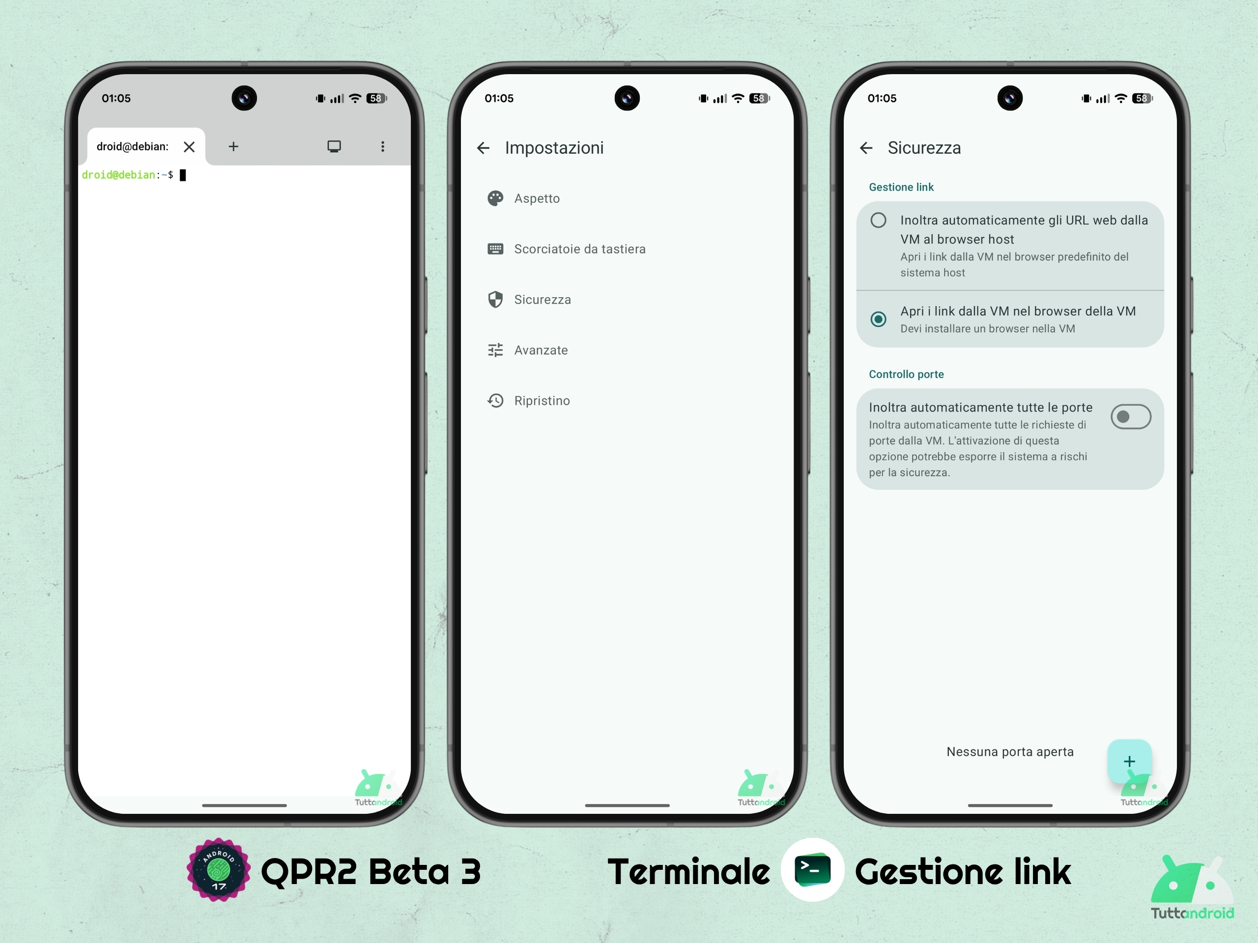 Android 17 QPR2 - Beta 3 - Terminale - Gestione link