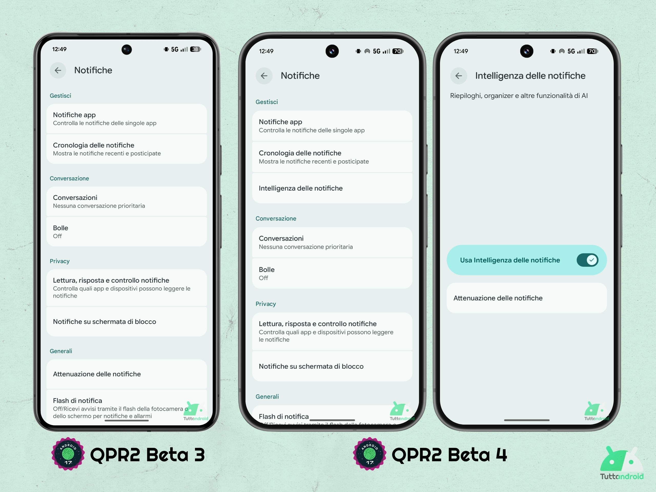 Android 17 QPR2 - Beta 4 - Impostazioni - Intelligenza delle notifiche