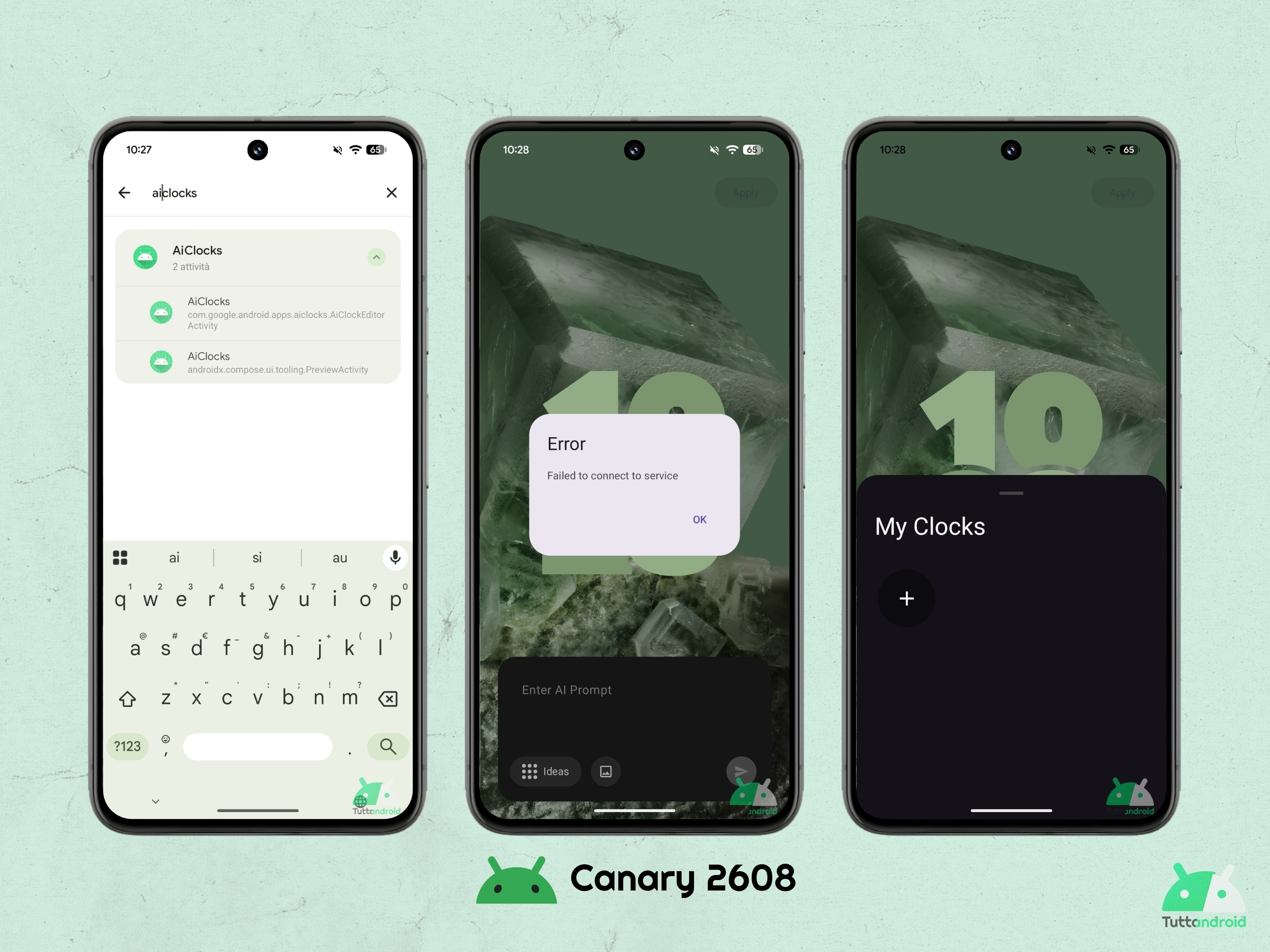Android CANARY 2608 - Funzione AIClocks