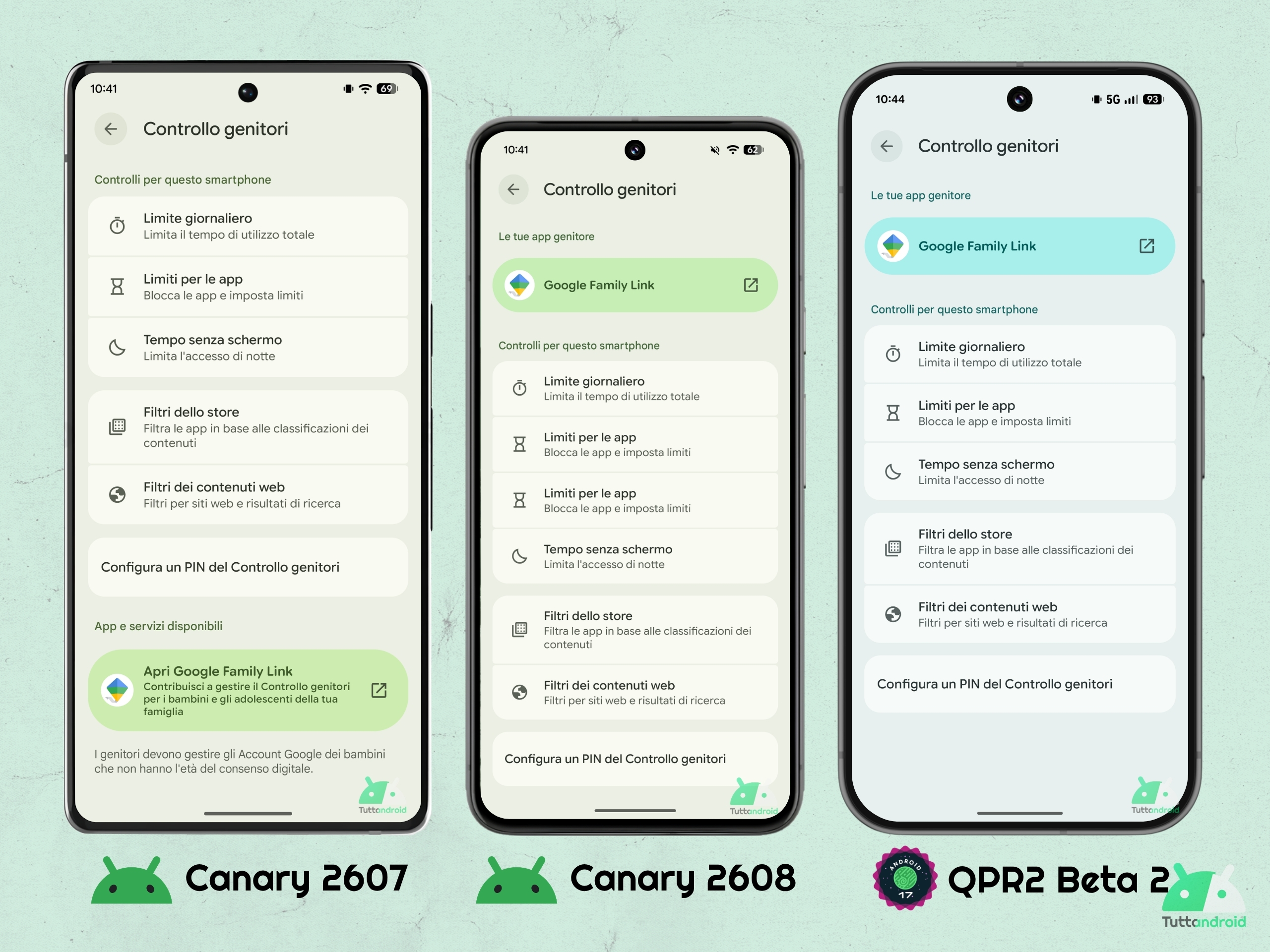 Android CANARY 2608 - Impostazioni - Controllo genitori