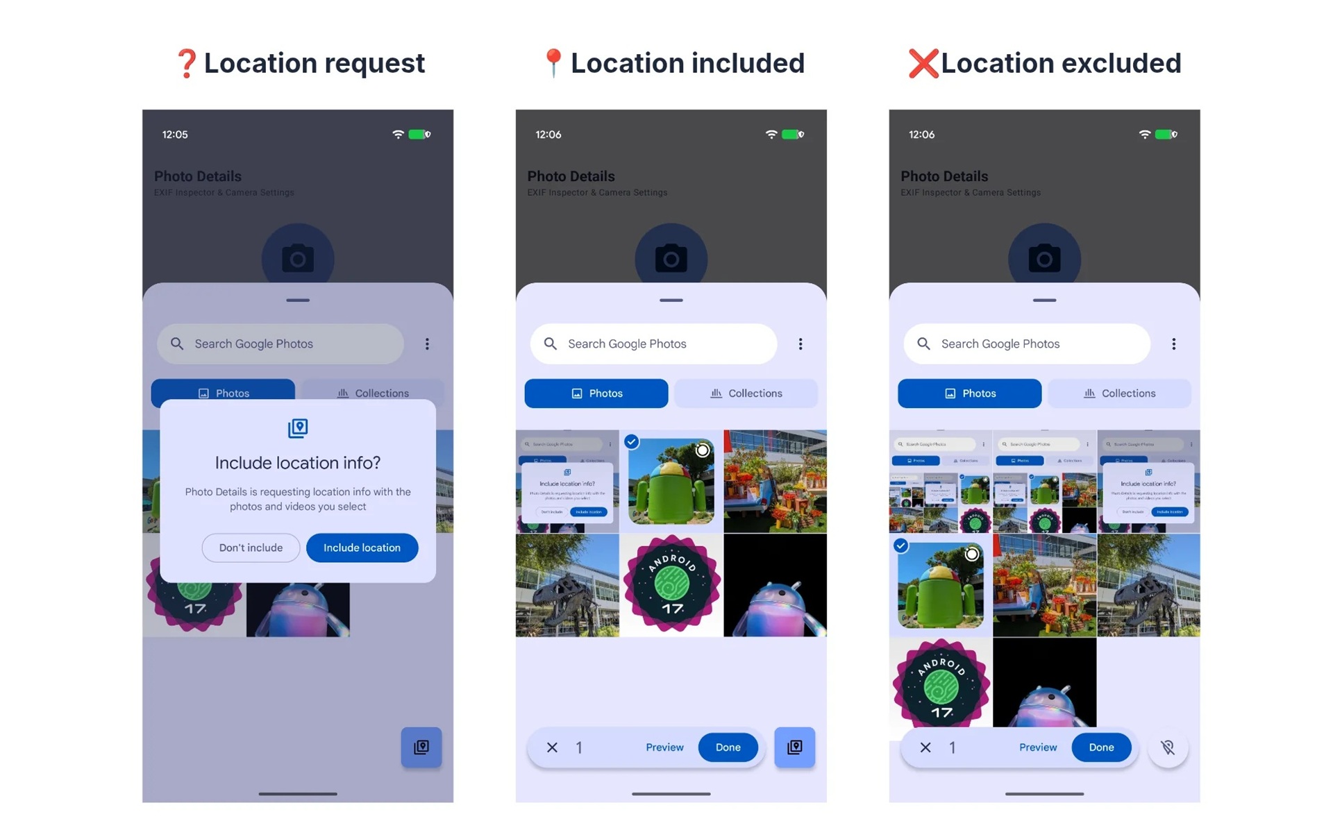 Android Photo Picker - Aggiornamento di sistema Google Play agosto 2026 - Info posizione