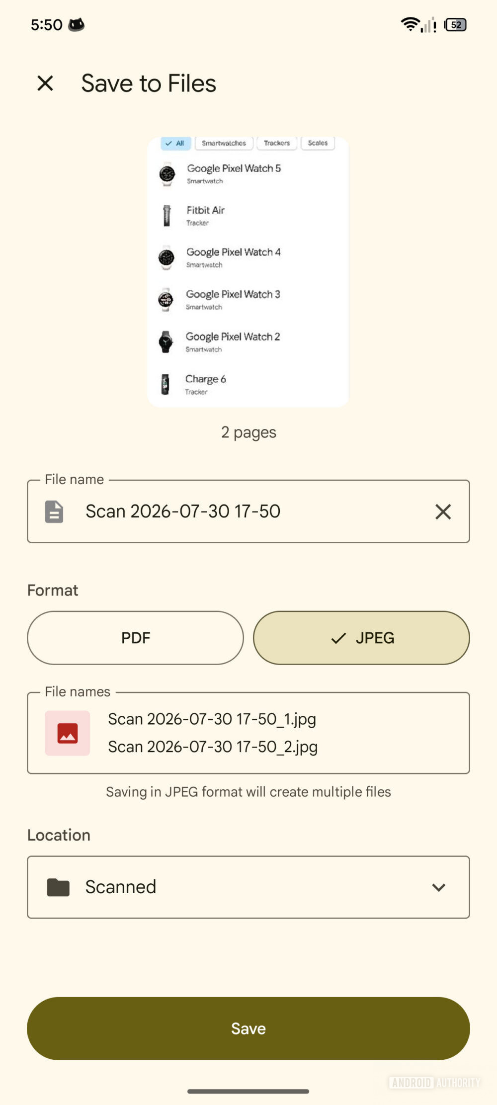 Files di Google v1.12100.954147356.0 - Salvataggio documenti scansionati in JPEG AA