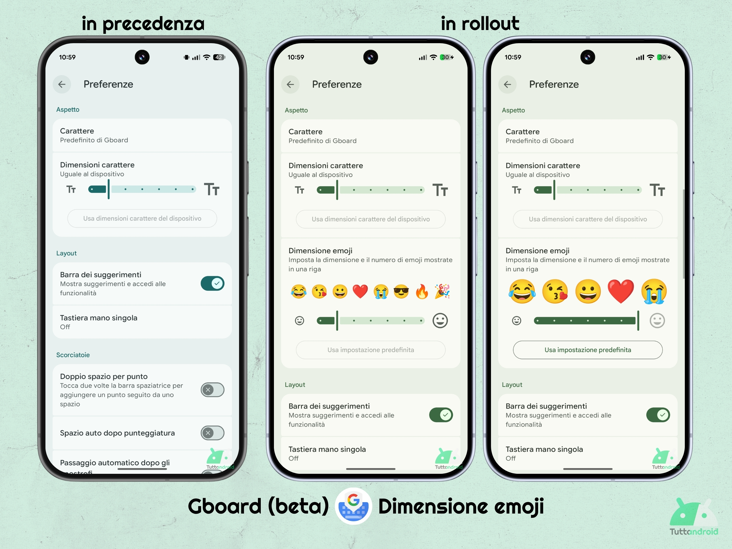 Gboard v18.0.3.954559732 beta - Dimensione emoji