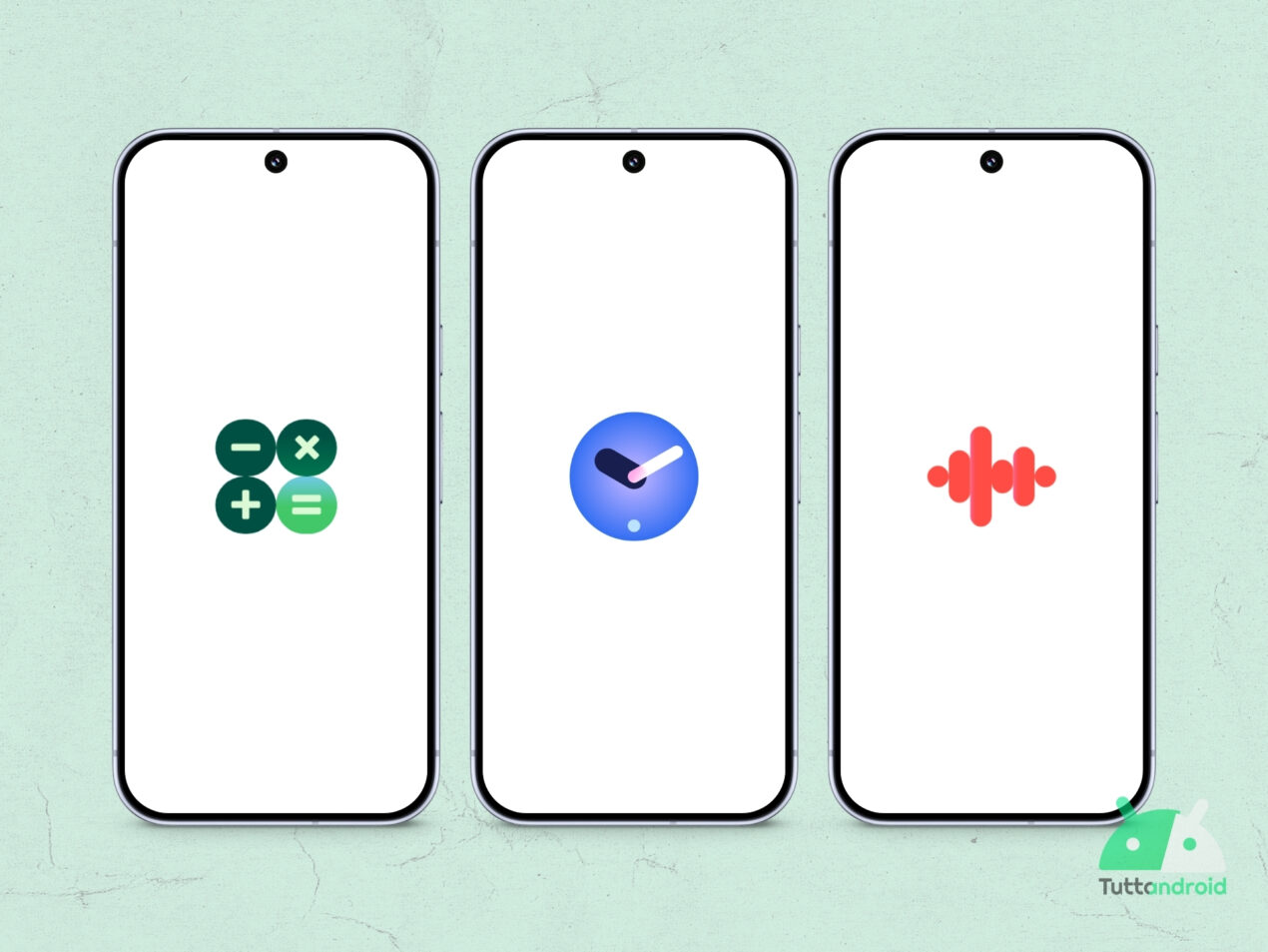 Le nuove icone di Google Calcolatrice, Orologio e Recorder sono in rollout per tutti