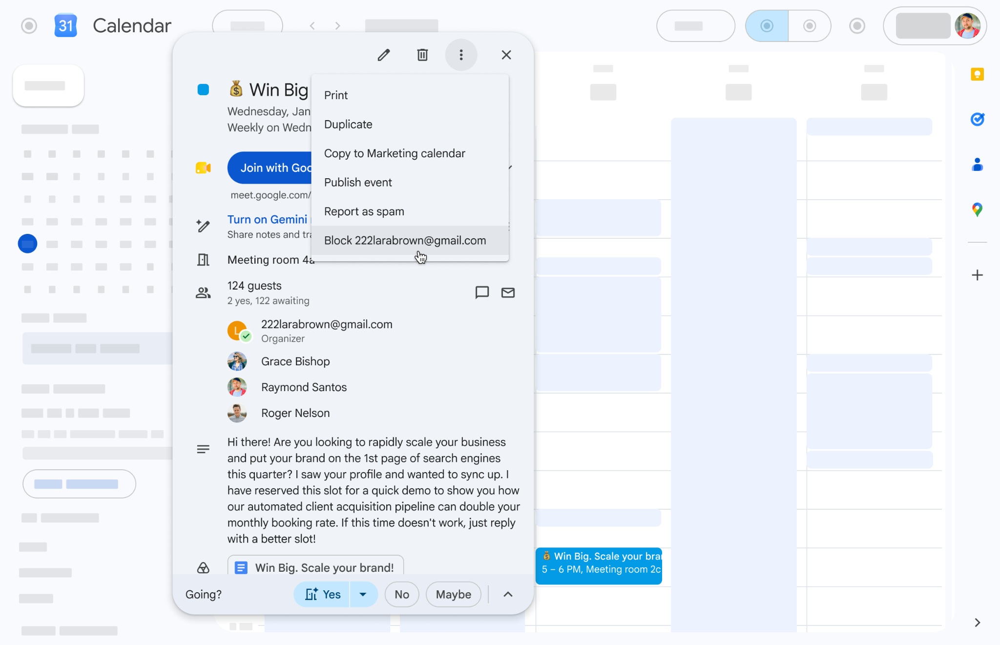 Google Calendar blocco utenti-1
