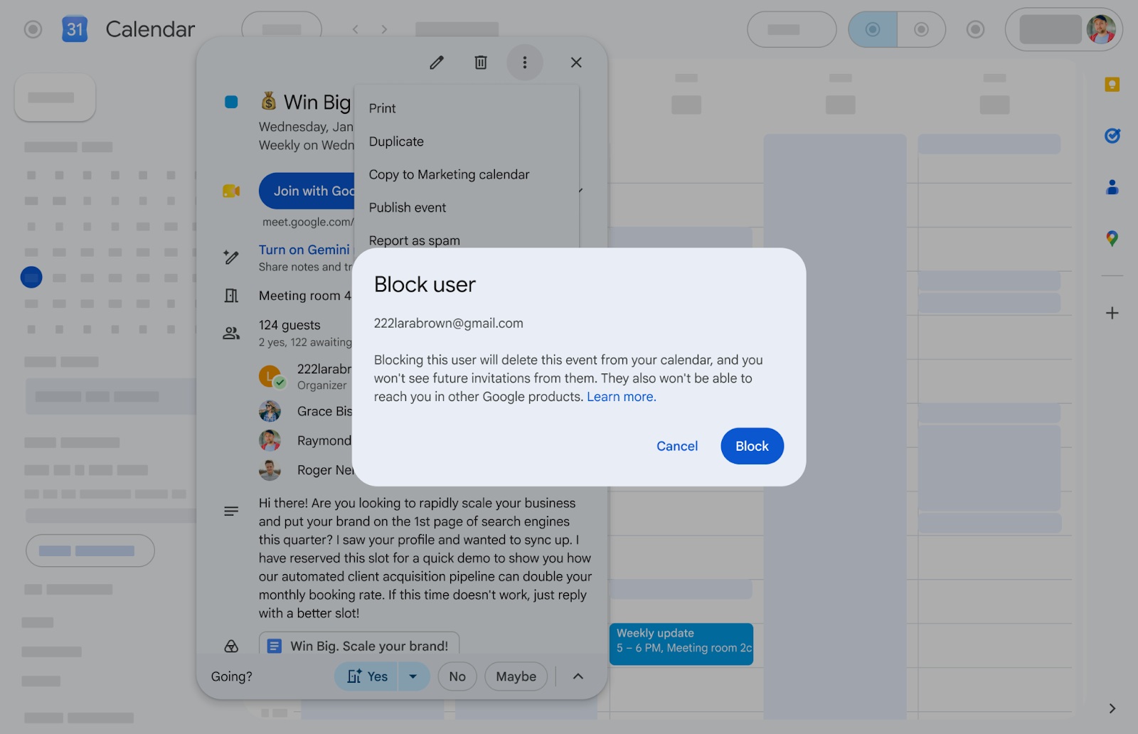Google Calendar blocco utenti-2