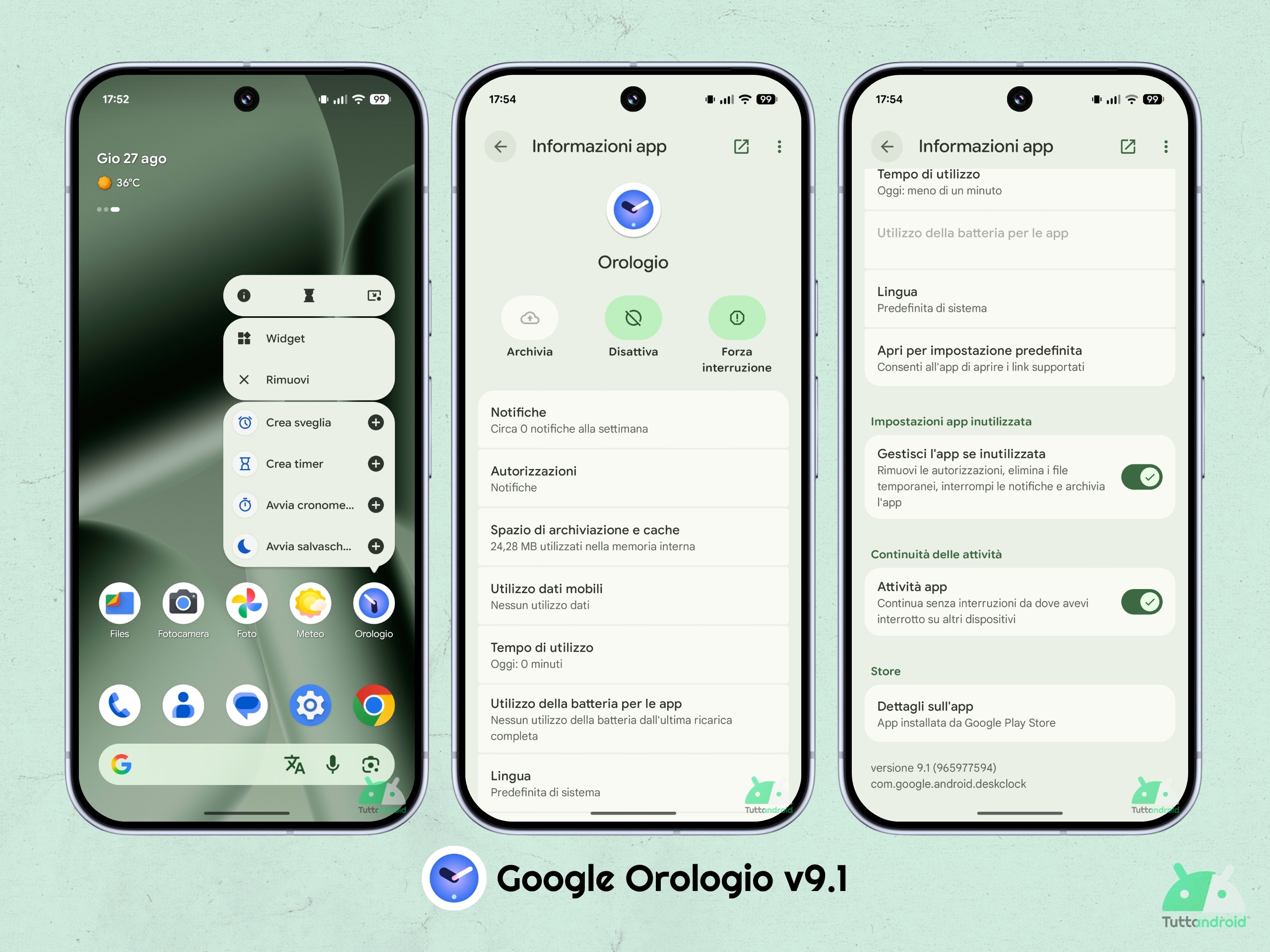 Google Orologio v9.1 - Nuova icona