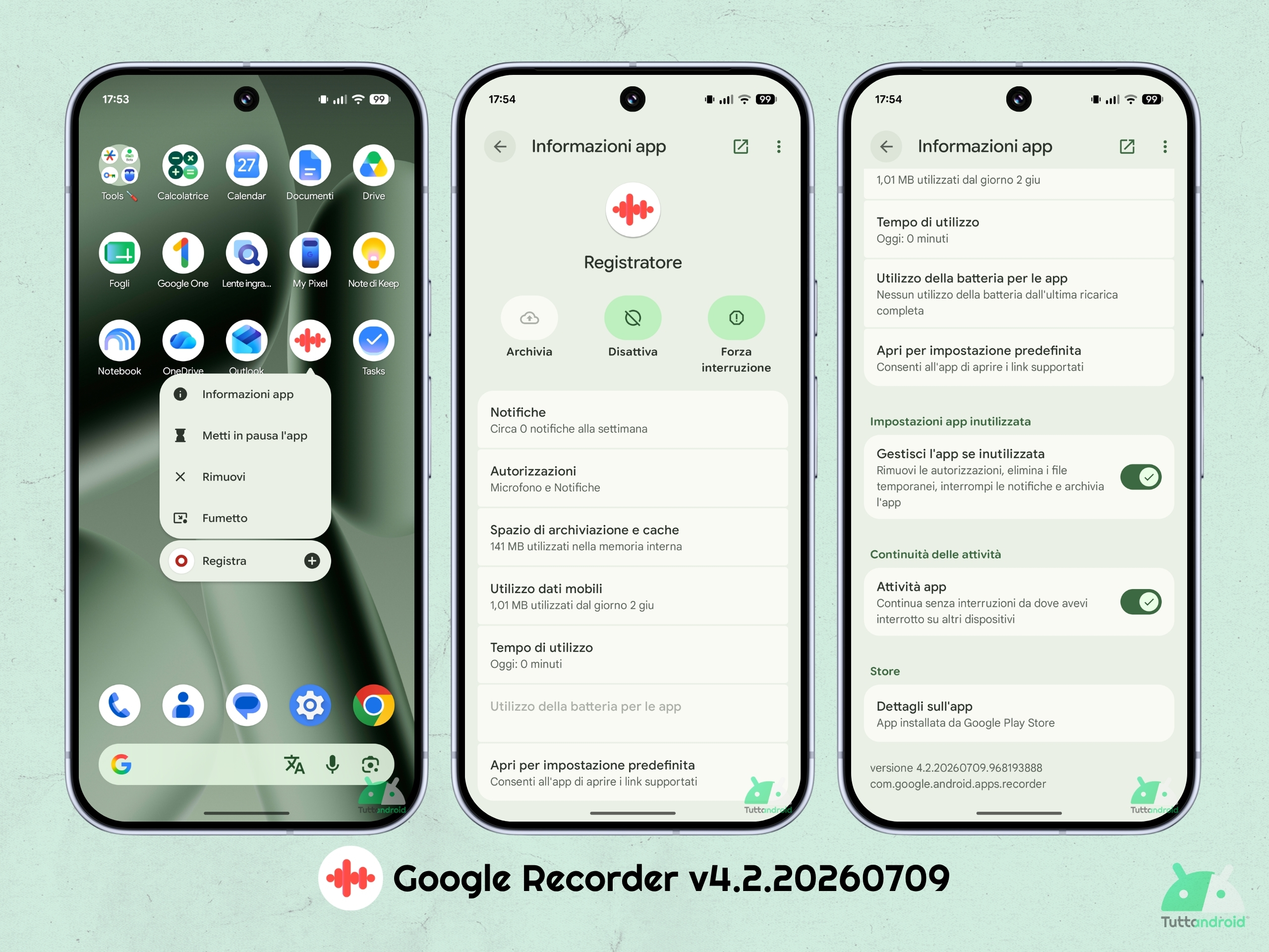 Google Recorder v4.2.20260709 nuova icona