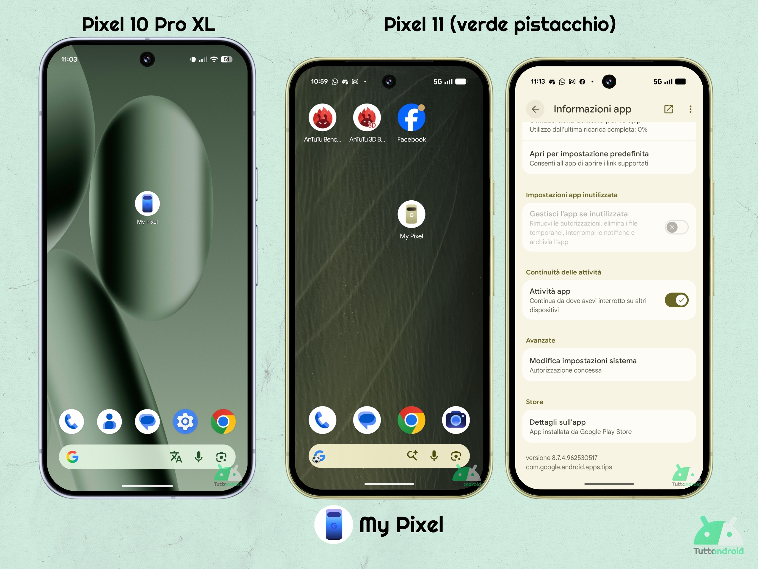 My Pixel v8.7.4.962530517 - Icona in tinta con i Pixel 11
