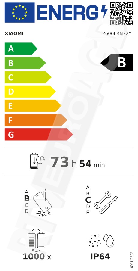 REDMI 17 4G - 2606FRN72Y - Etichetta Energetica UE store polacco