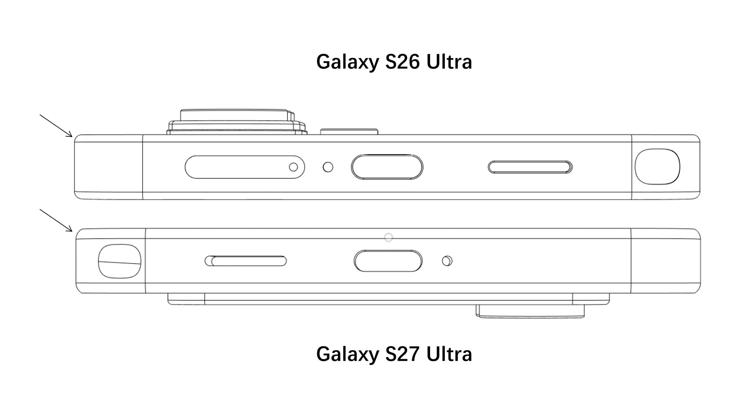 Samsung Galaxy S27 Ultra - render bordo inferiore Ice Universe