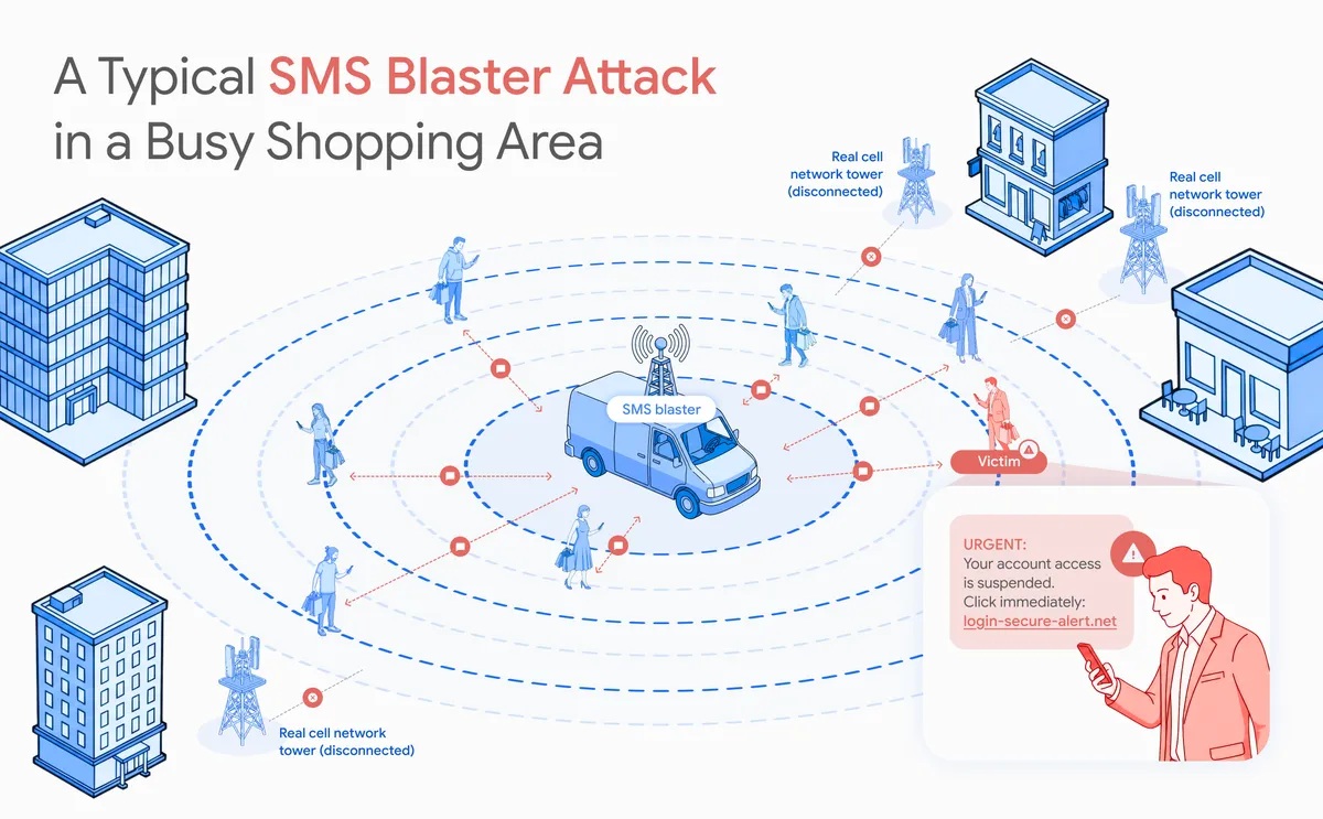 Sicurezza rete Android 17 - agosto 2026 - novità 04 SMS Blaster