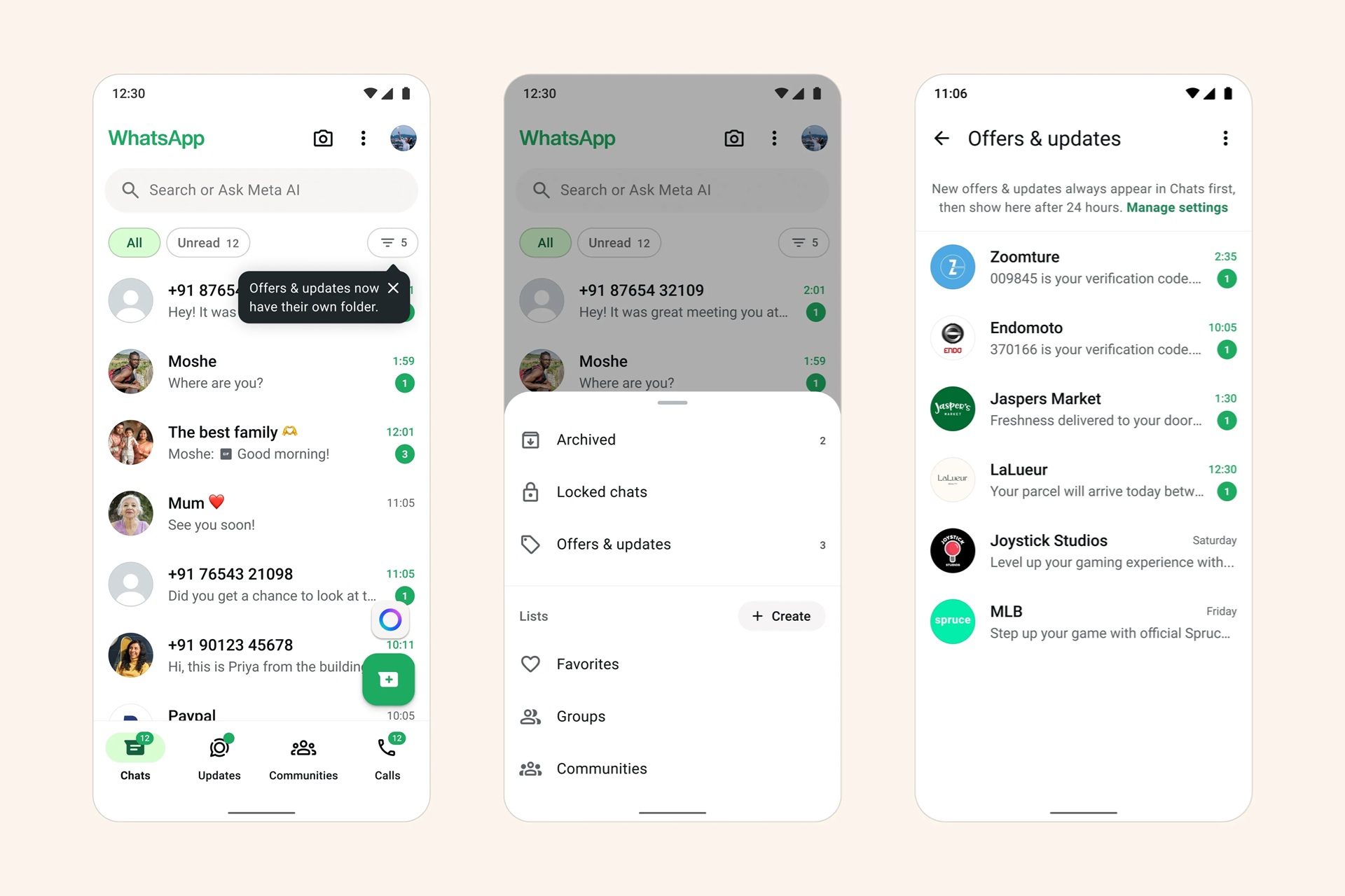 WhatsApp - nuovo filtro Offerte e aggiornamenti TechCrunch