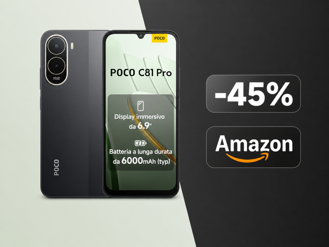 POCO C81 Pro a 109,90€ su Amazon: sconto del 45% per lo Smartphone da 6000mAh e 120Hz