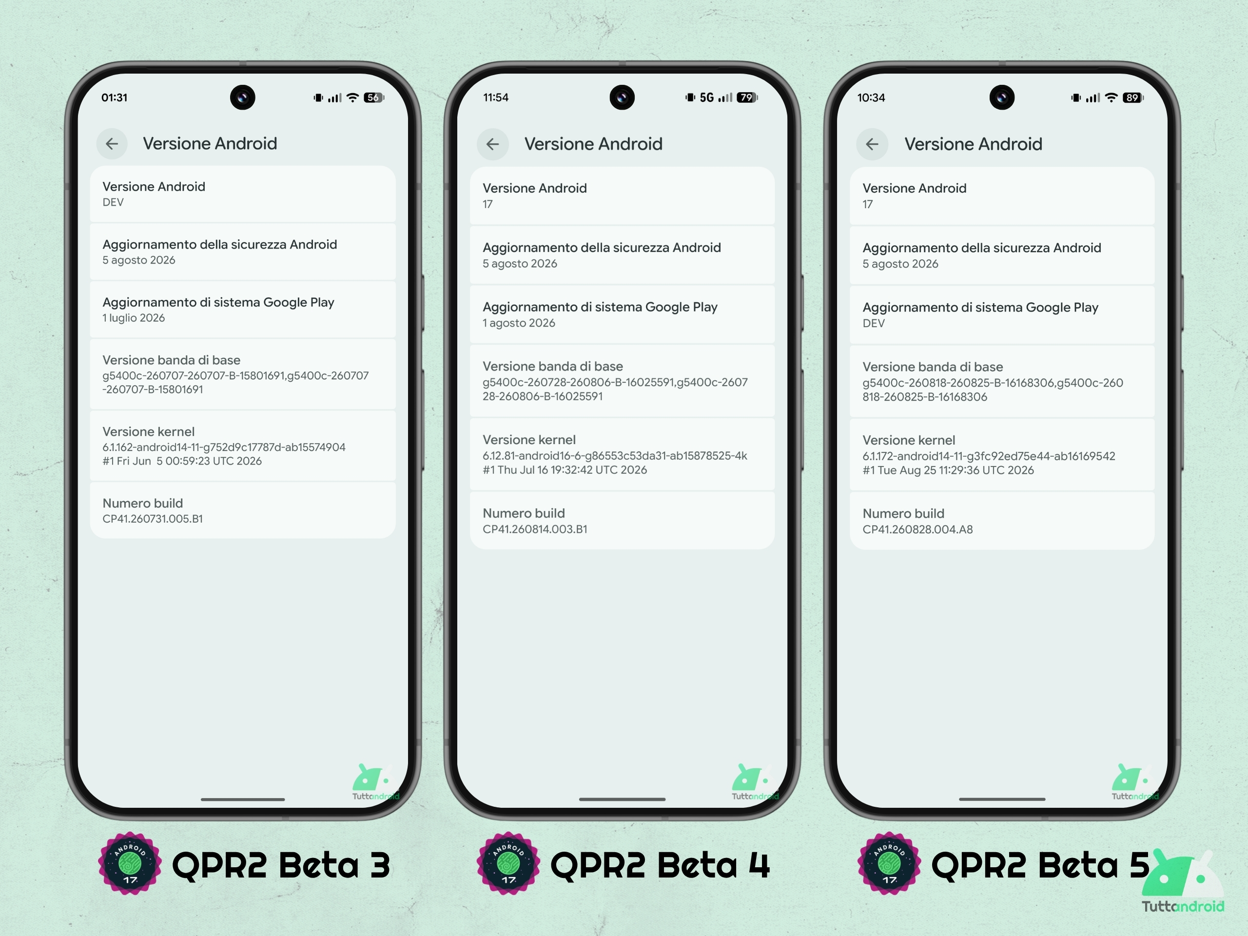 Android 17 QPR2 - Beta 5 - Dettagli della build