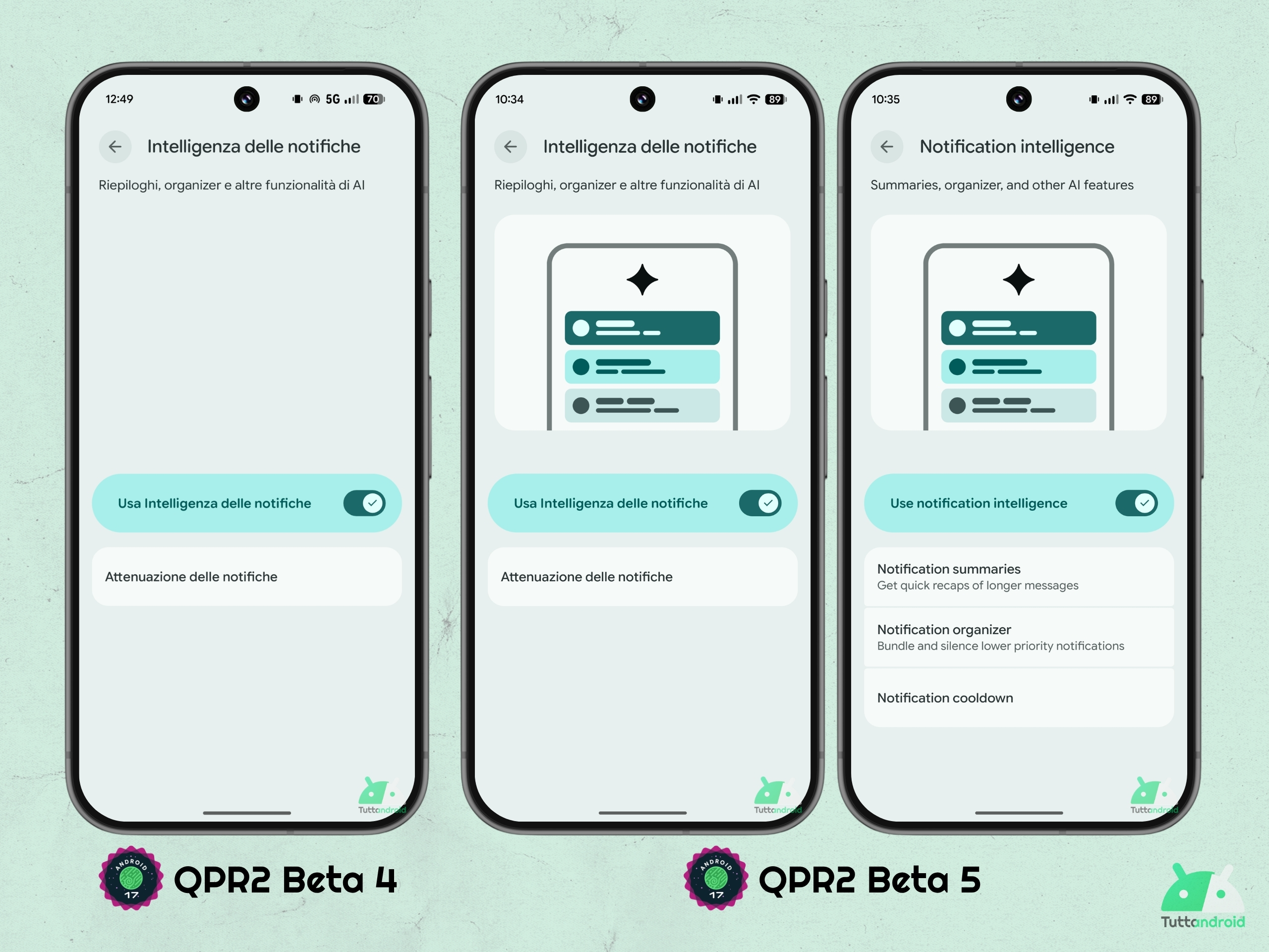 Android 17 QPR2 - Beta 5 - Intelligenza delle notifiche