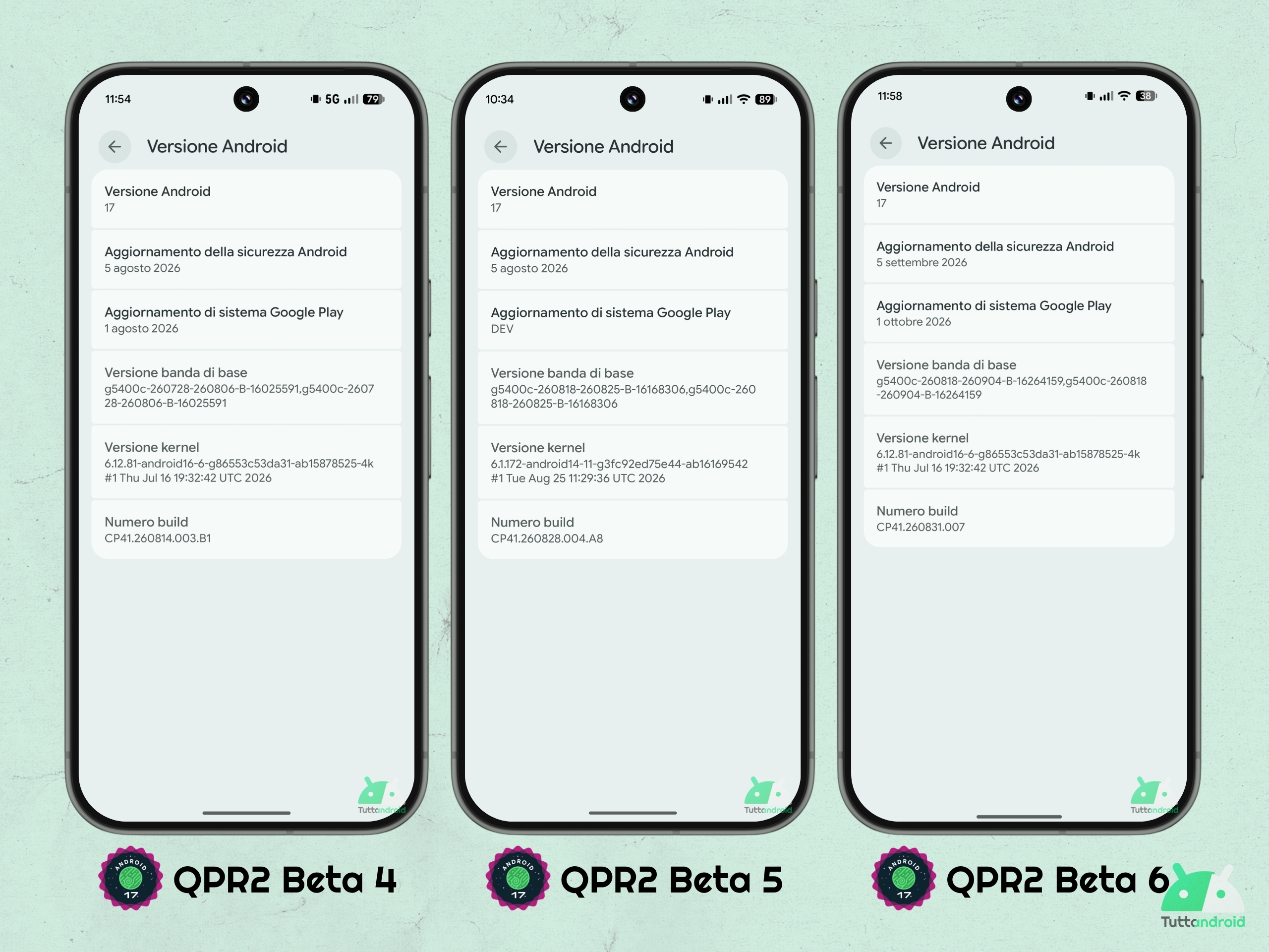 Android 17 QPR2 - Beta 6 - Dettagli della build