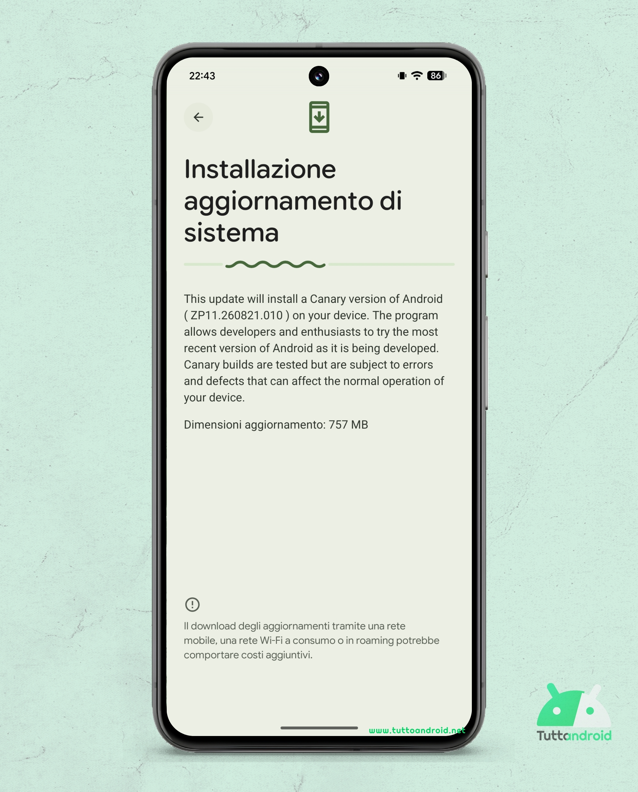 Android Canary Build 2609 on Google Pixel 8