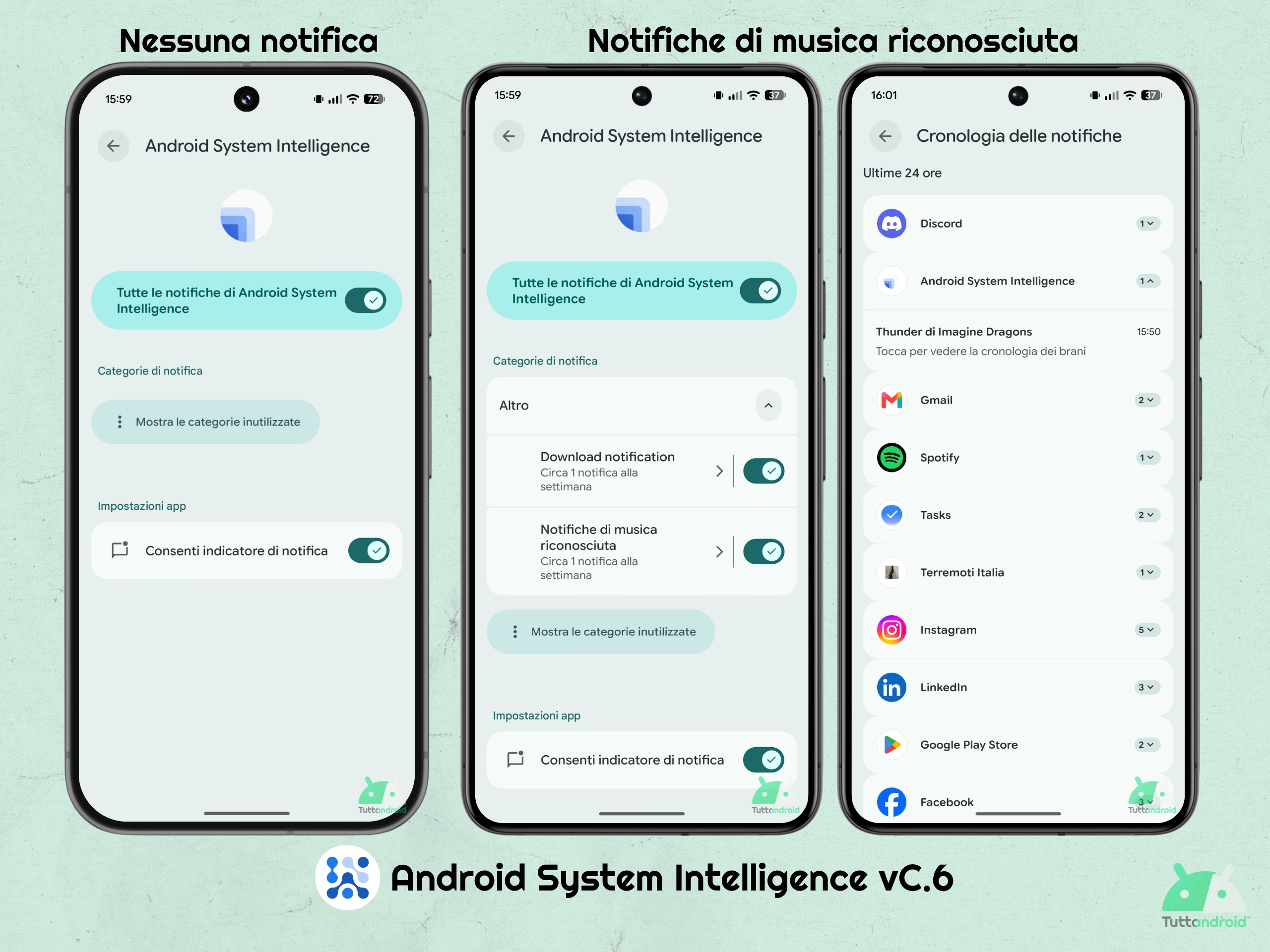 Android System Intelligence vC.6 - Notifiche Now Playing