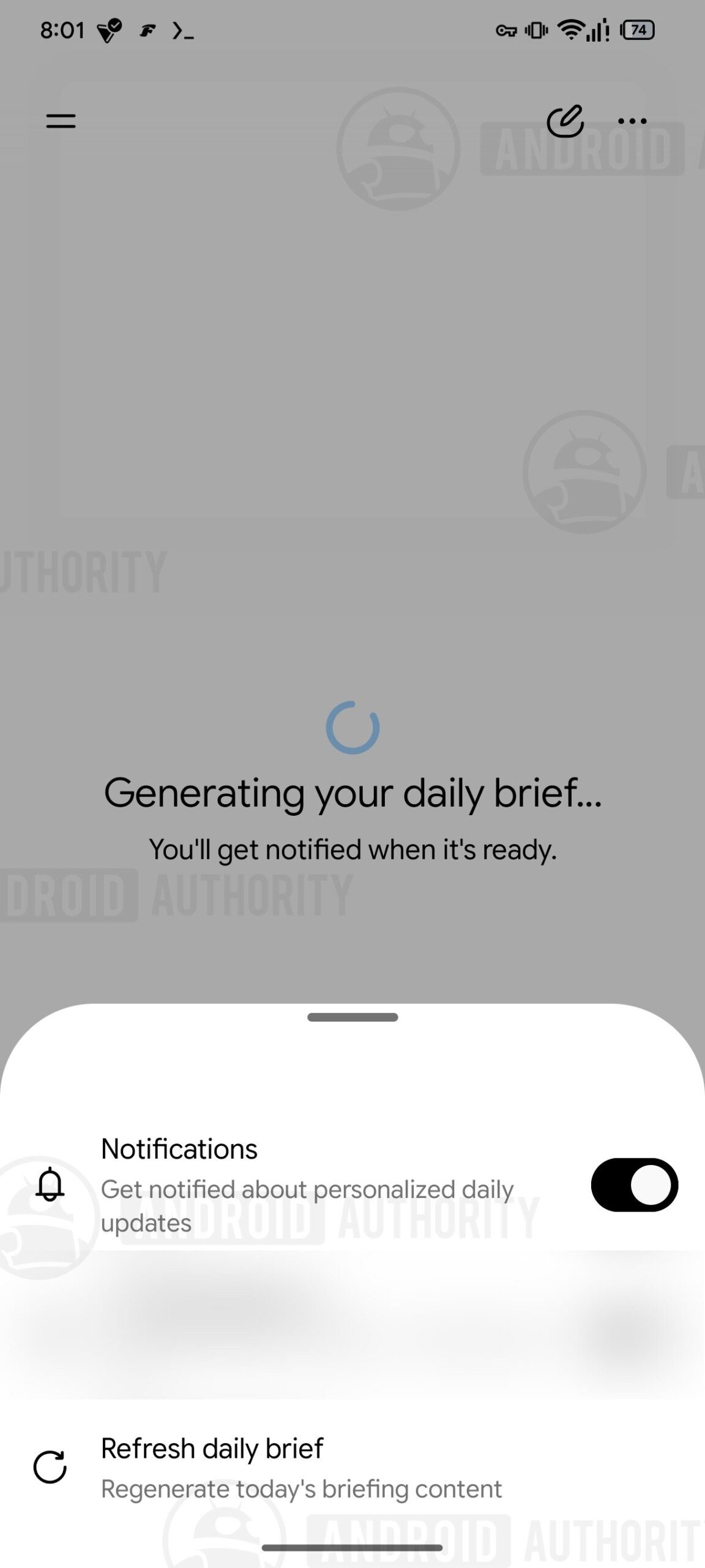 App Google v17.58.13 beta - Gemini - Riepilogo giornaliero refresh manuale AA