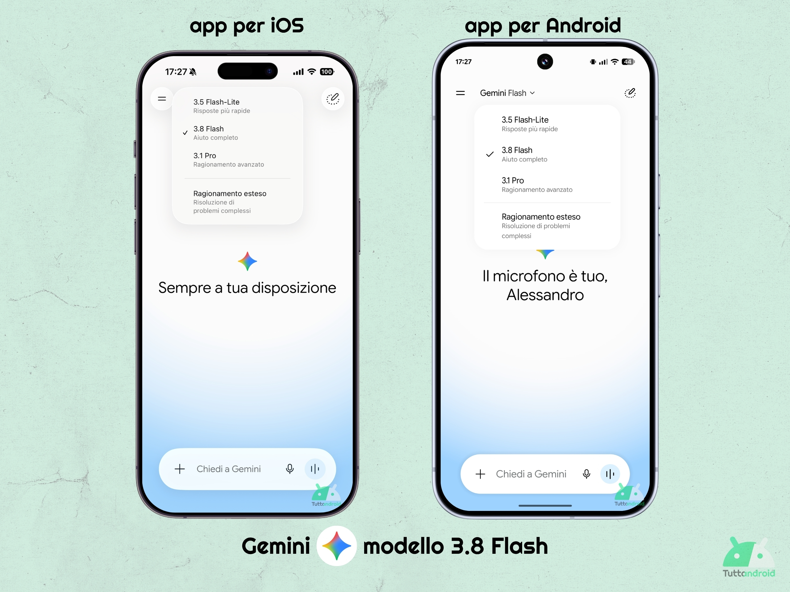 Gemini app mobile - modello 3.8 Flash