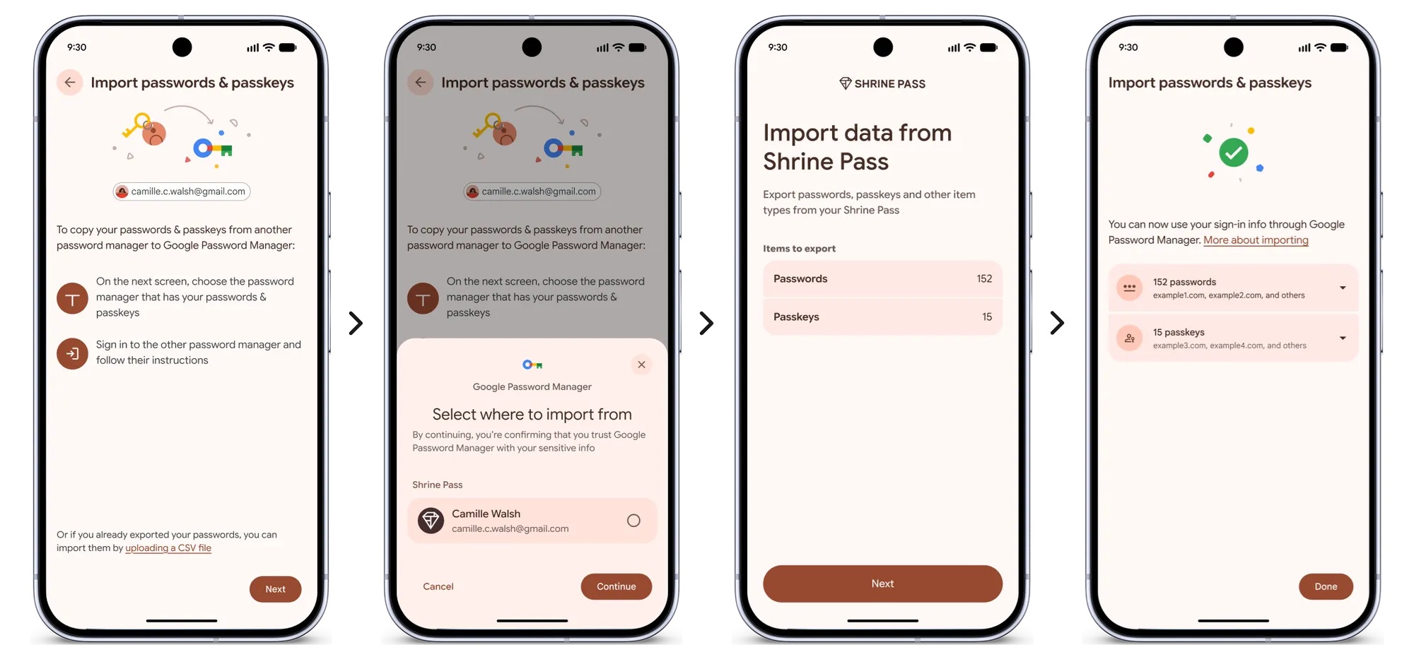 Gestore delle Password di Google - import password e passkey