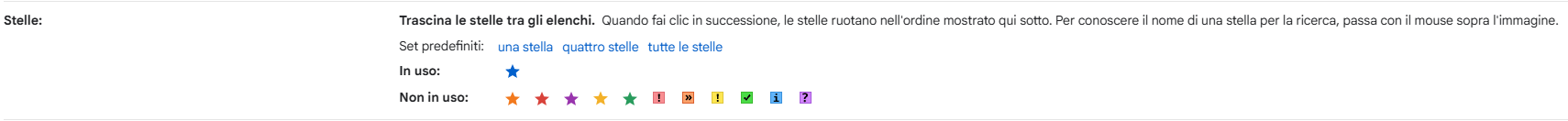 come cambiare colore stelle su Gmail