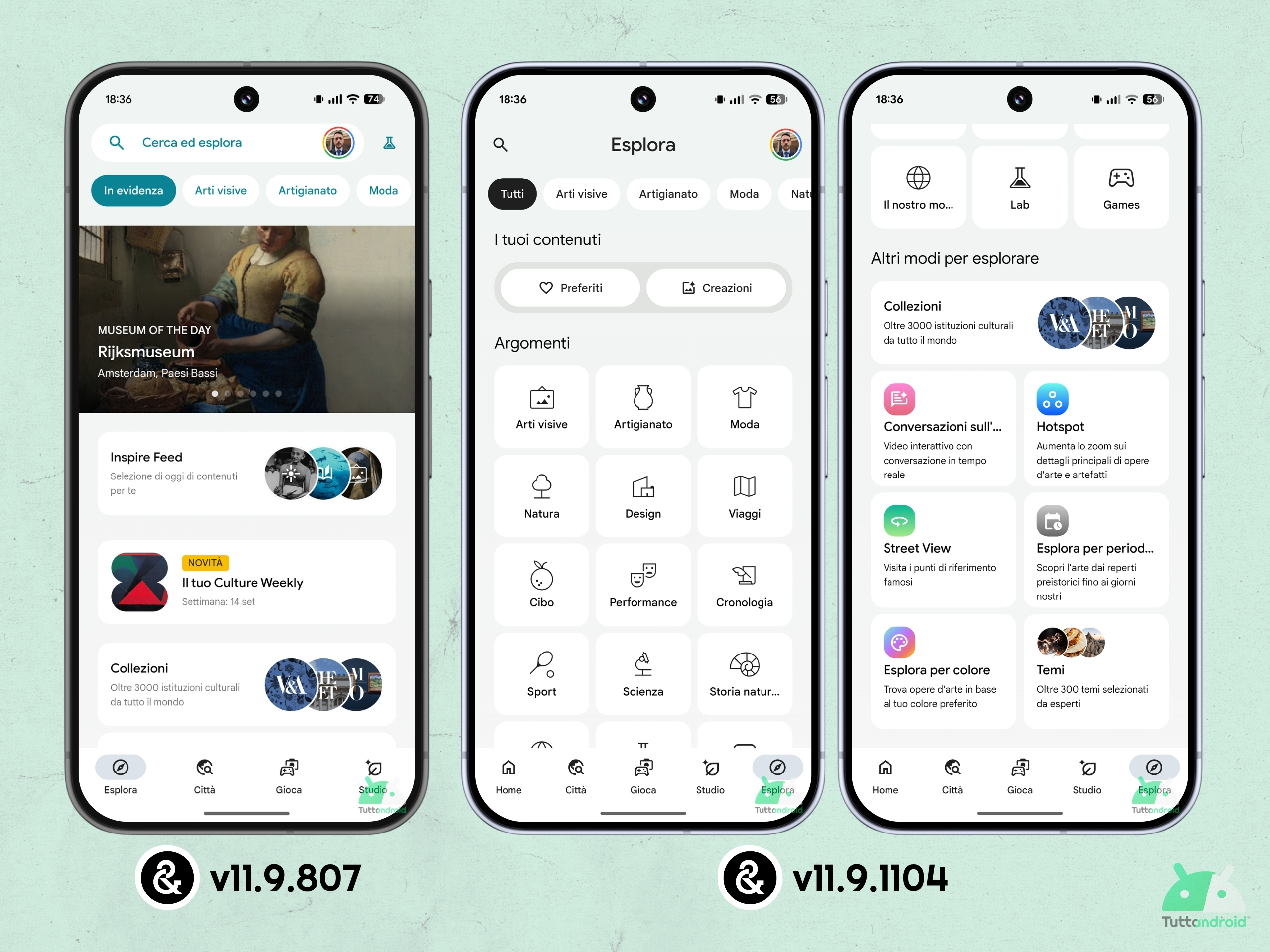 Google Arts & Culture v11.9.1104 - Nuova scheda Esplora