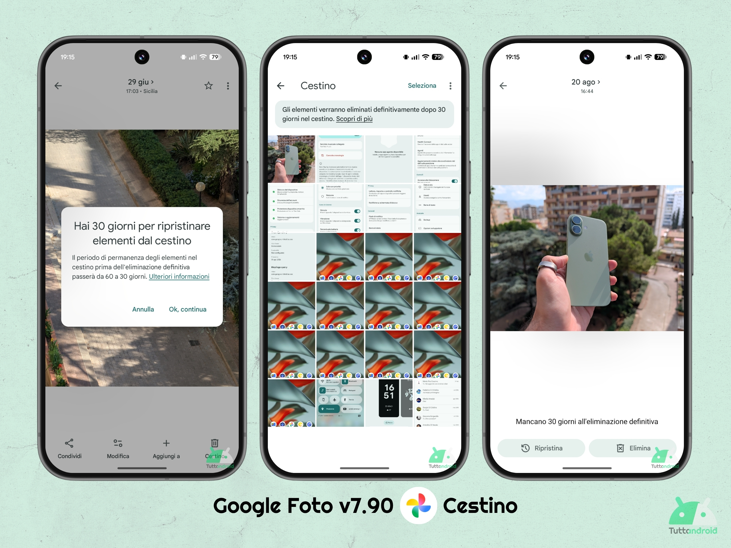 Google Foto v7.90 - Cestino ripristino 30 gg