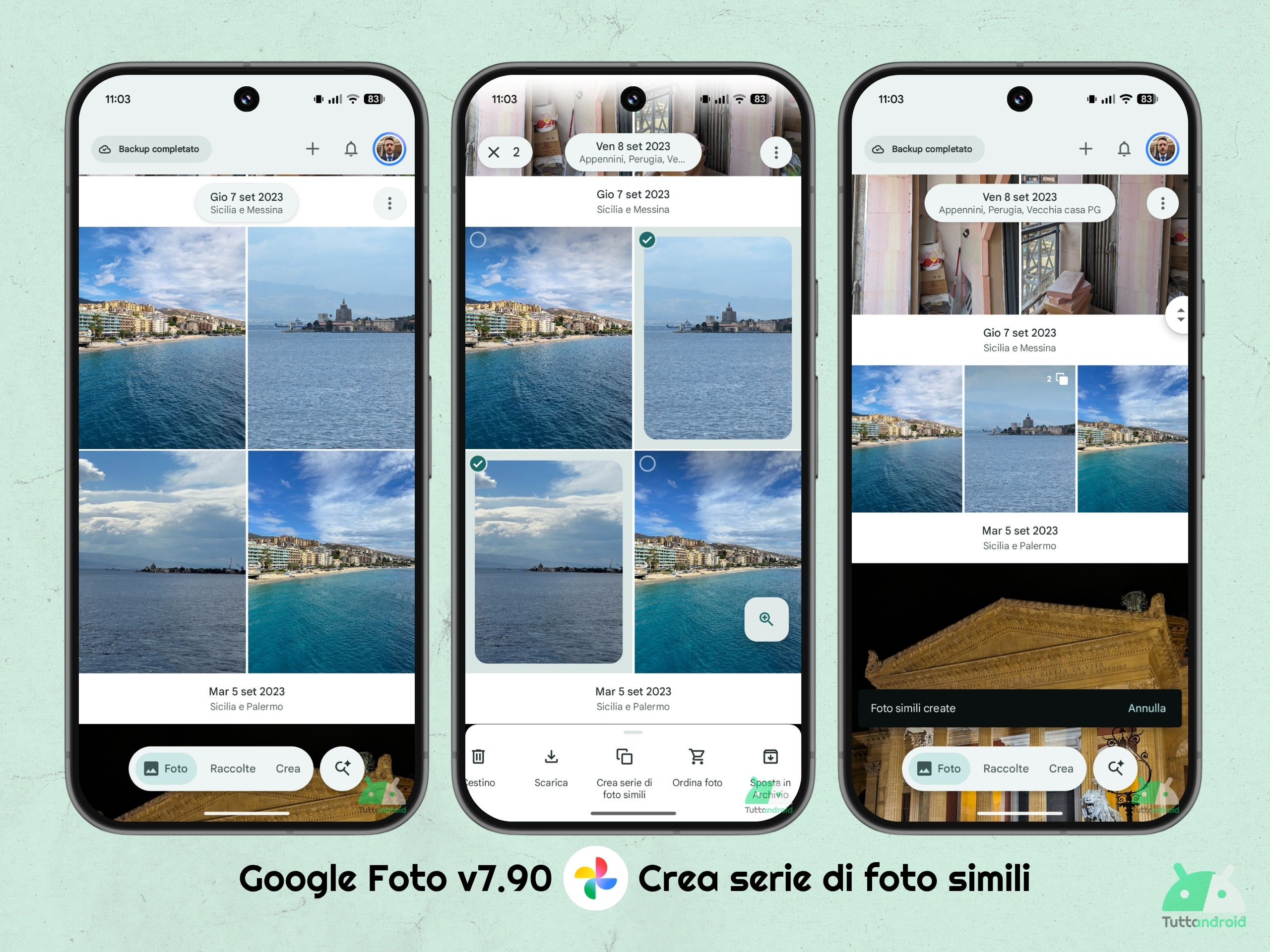 Google Foto v7.90 - Crea serie di foto simili