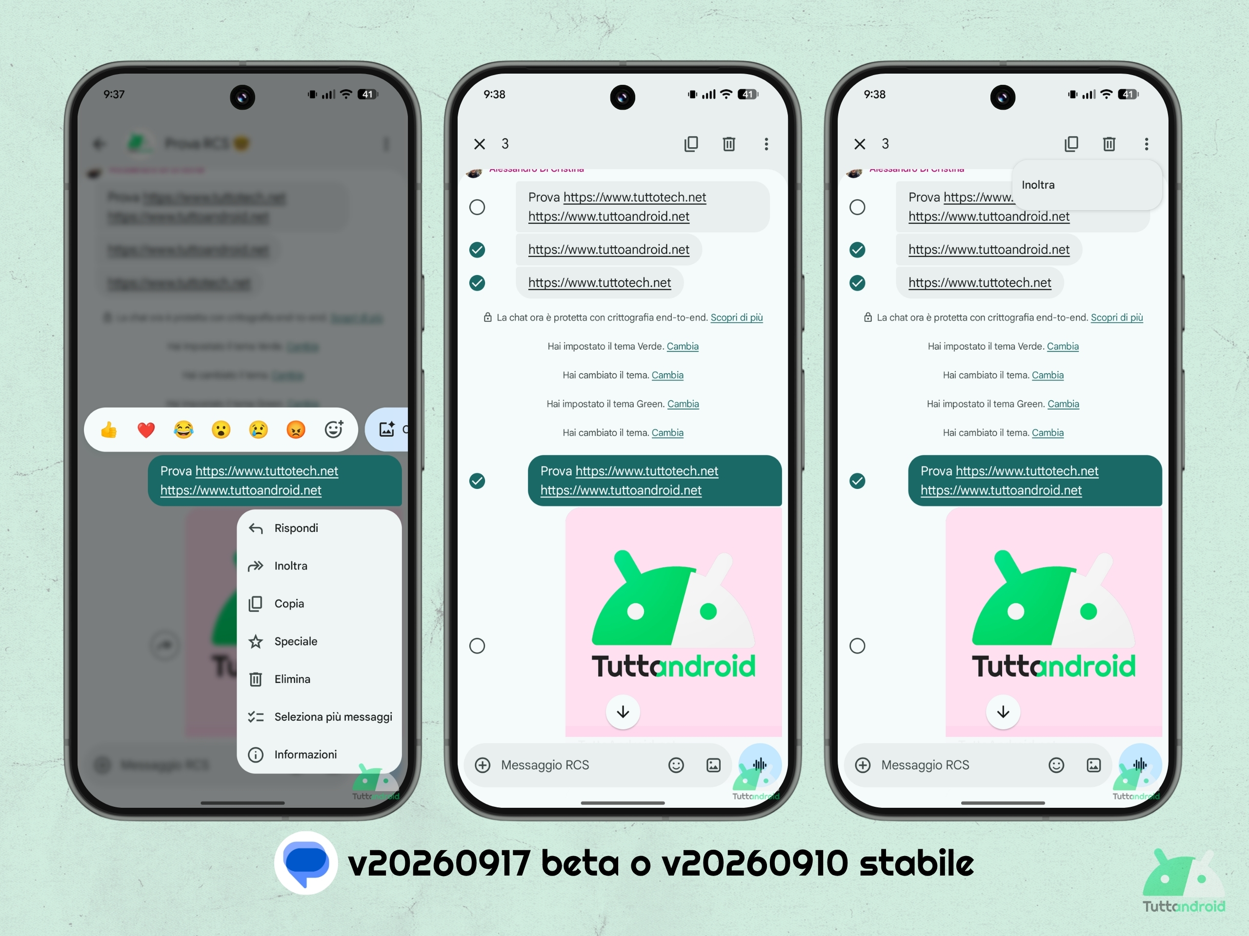 Google Messaggi - v20260917 beta o v20260910 stabile - Menu contestuale