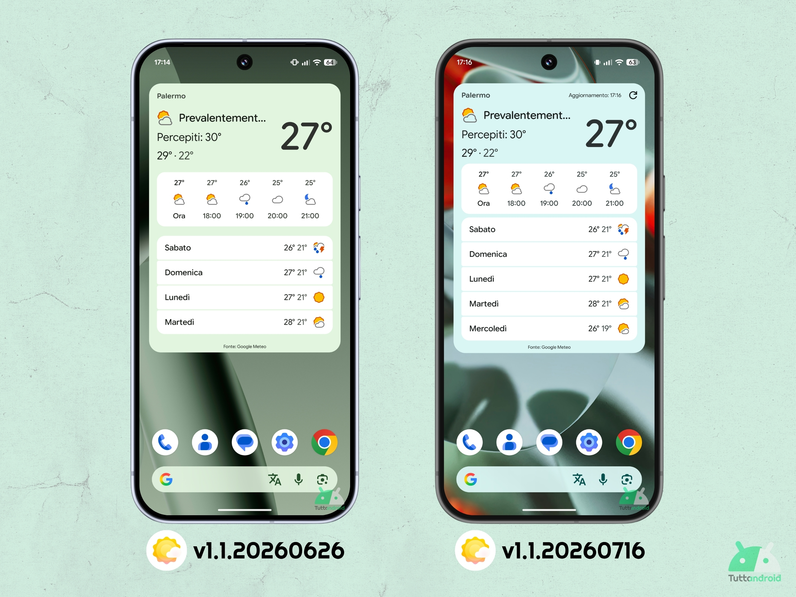 Google Meteo Pixel v1.1.20260716 - Novità widget